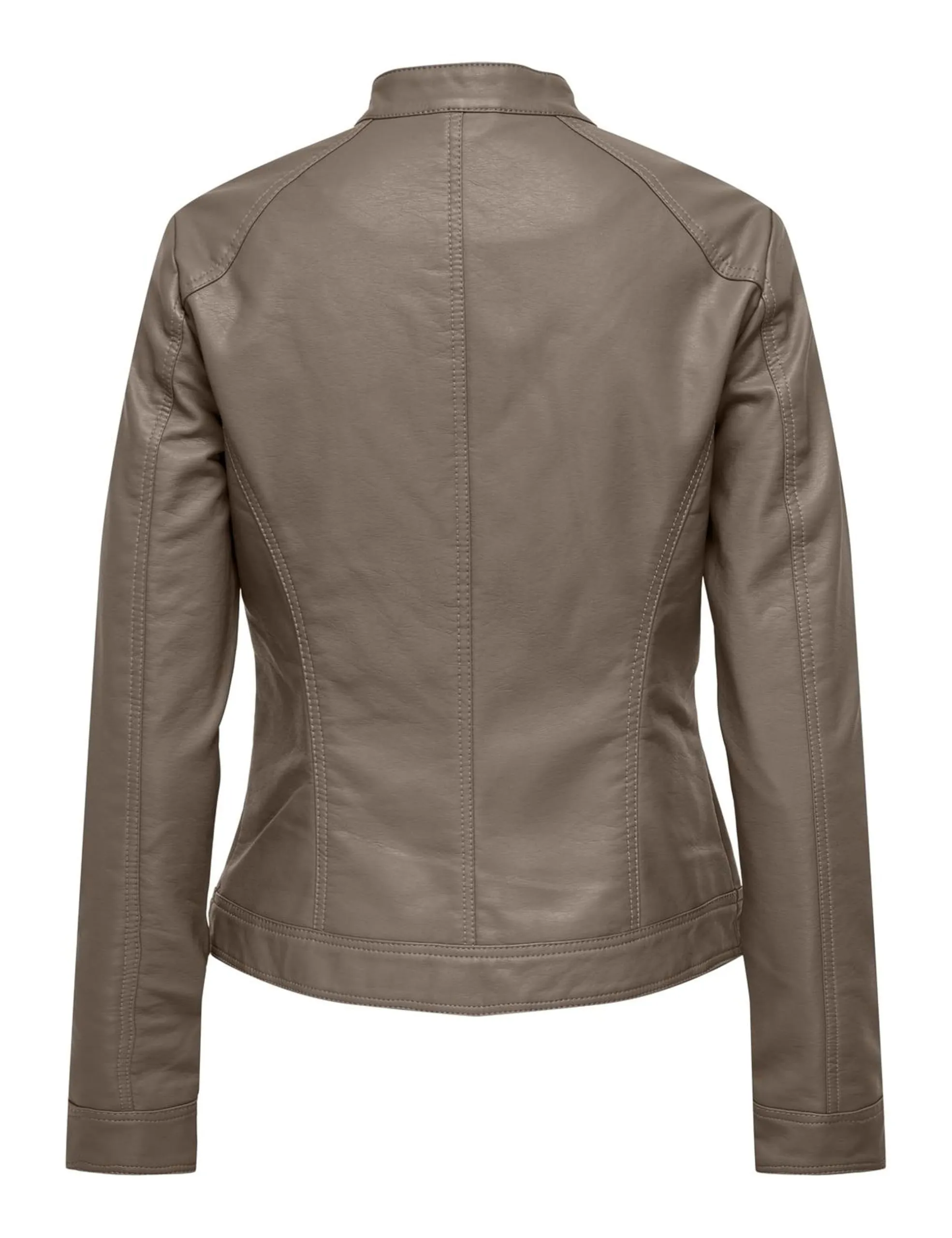 ONLY Bandit Biker Jacket for Women, Synthetic Leather, Walnut, Size 36 - immagine 2
