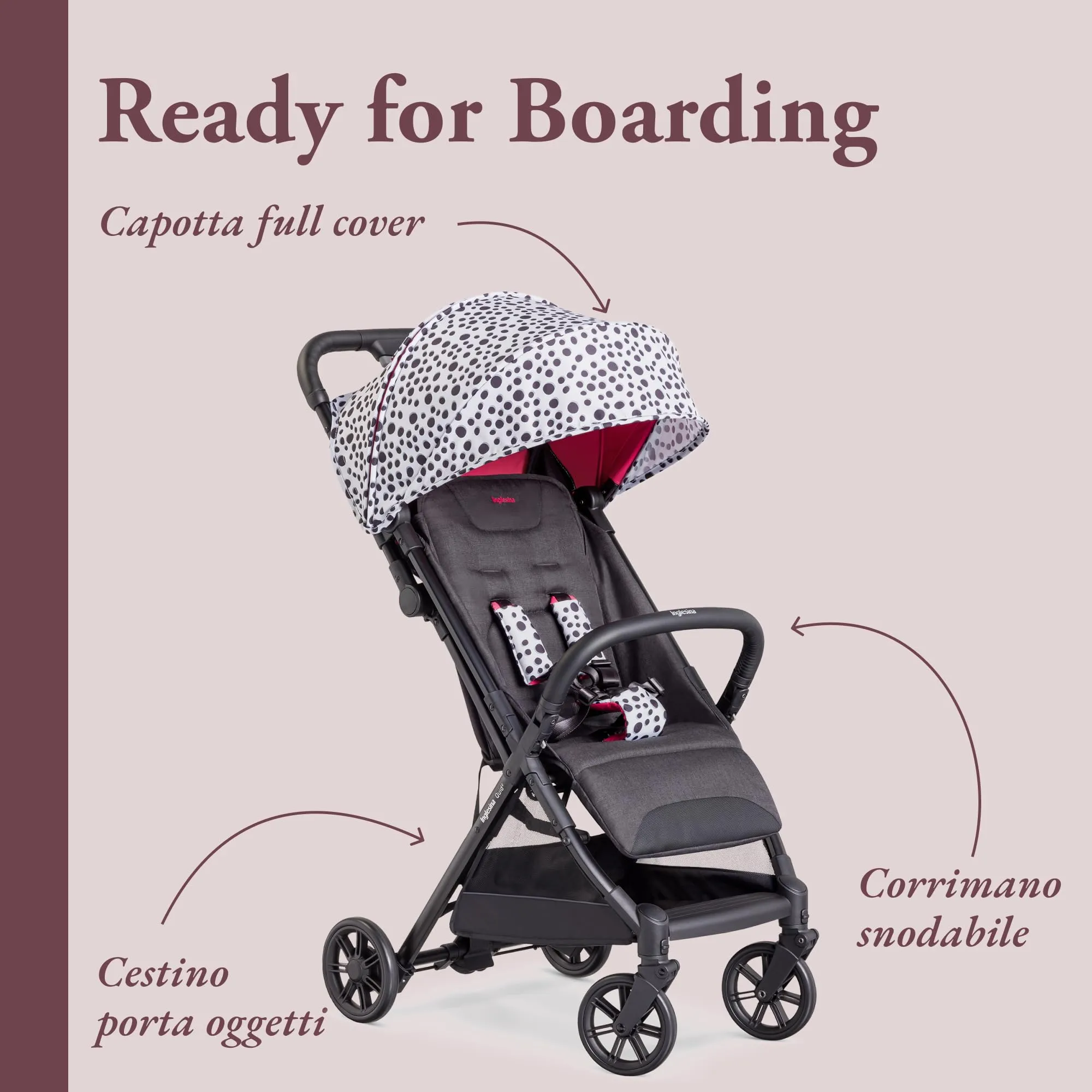Inglesina Quid 2 Passeggino leggero, Polka Dots White - immagine 2