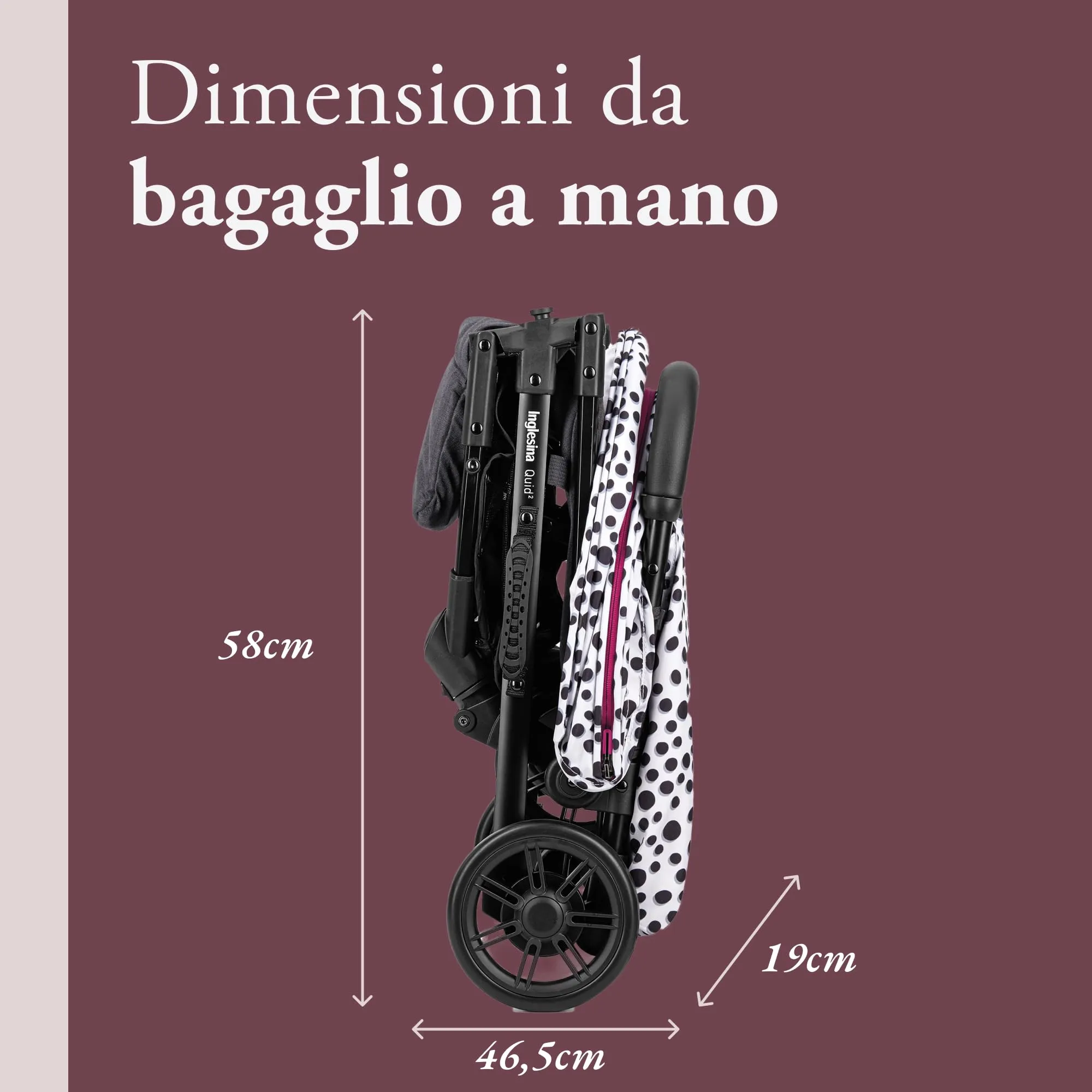 Inglesina Quid 2 Passeggino leggero, Polka Dots White - immagine 4