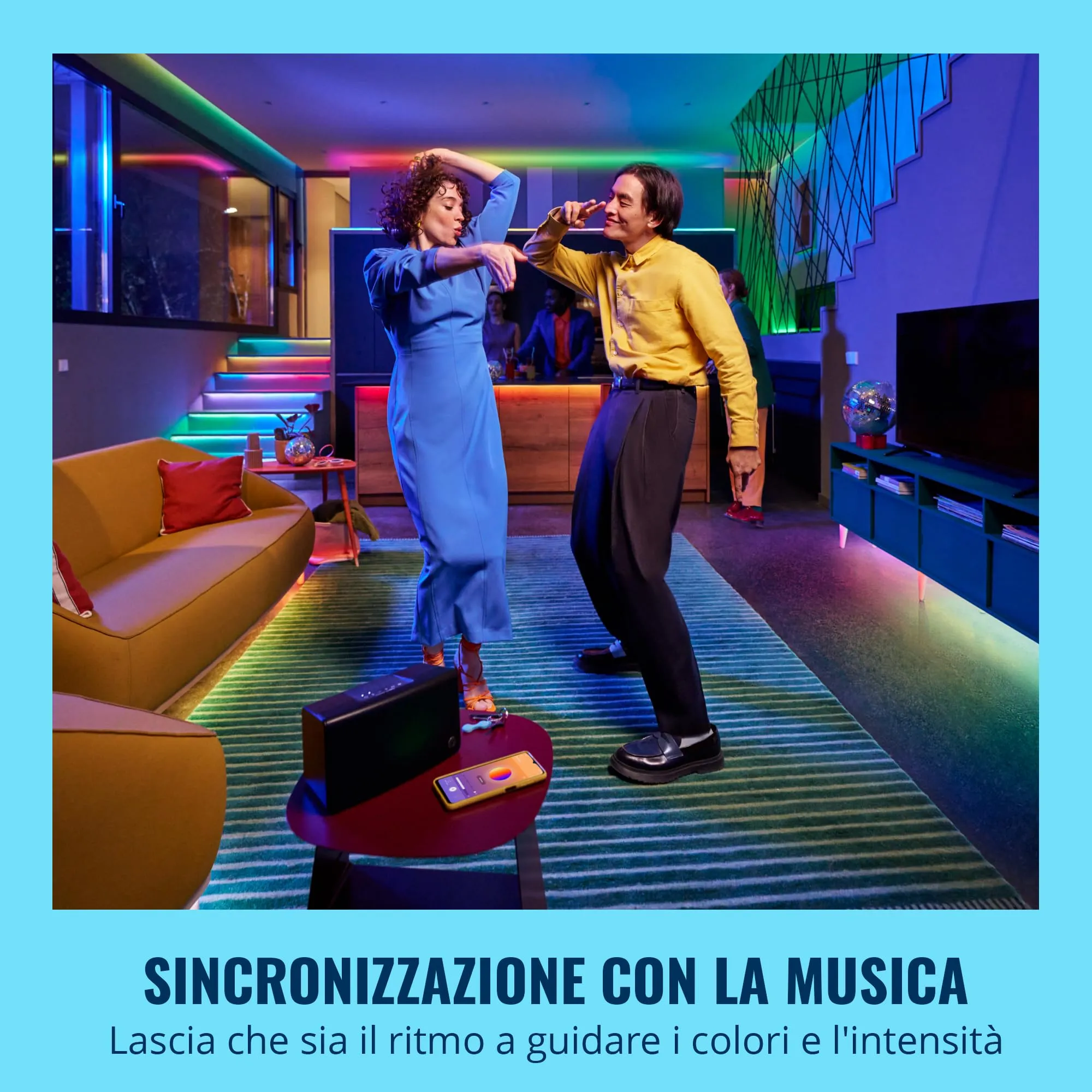 WiZ Striscia LED RGBIC 10m, 16 milioni di colori e sfumature di bianco, Wi-Fi, Controllo Vocale/App, Google Home, Alexa e HomeKit - immagine 4