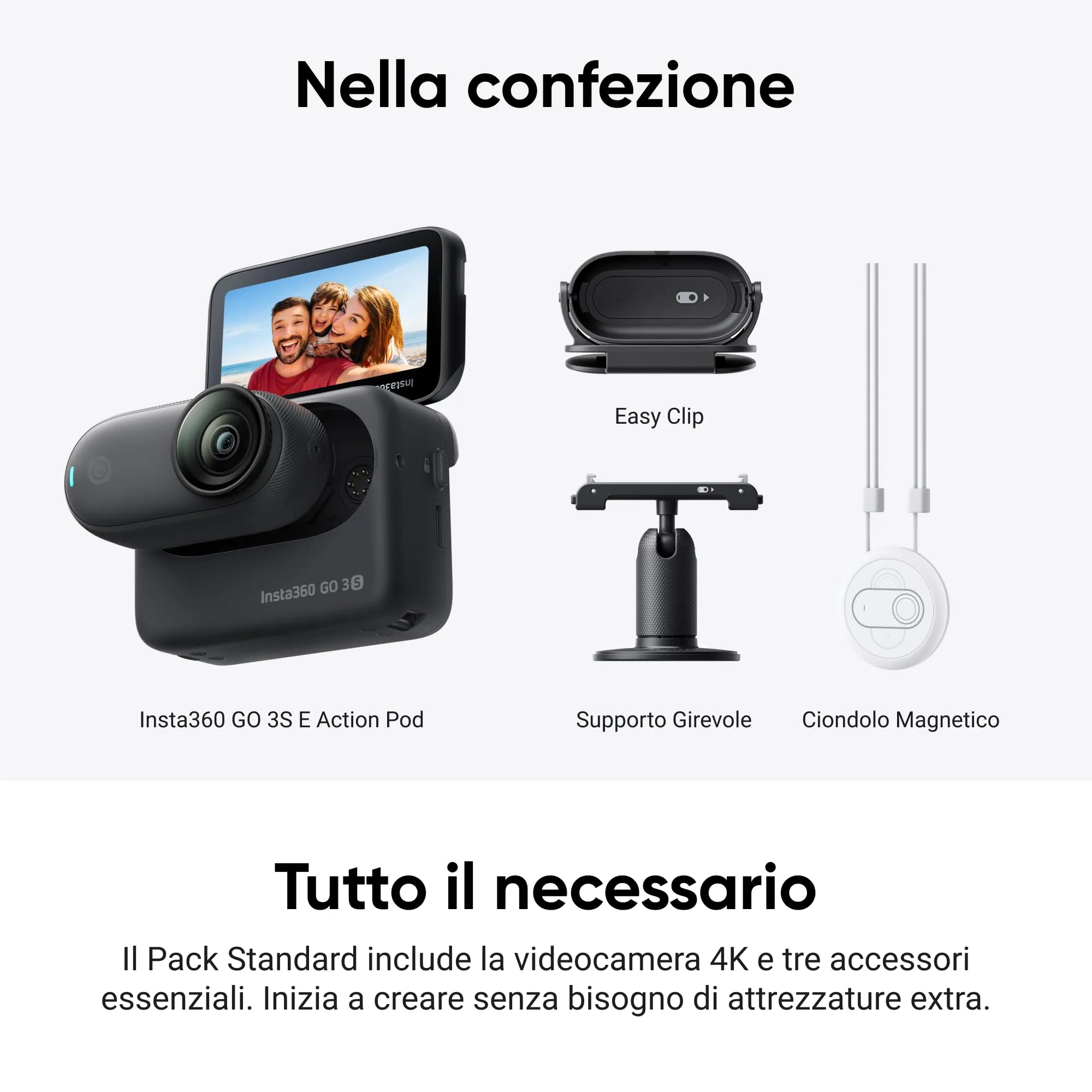 Insta360 GO 3S Nero Notte 128GB 4K Action Cam - immagine 8