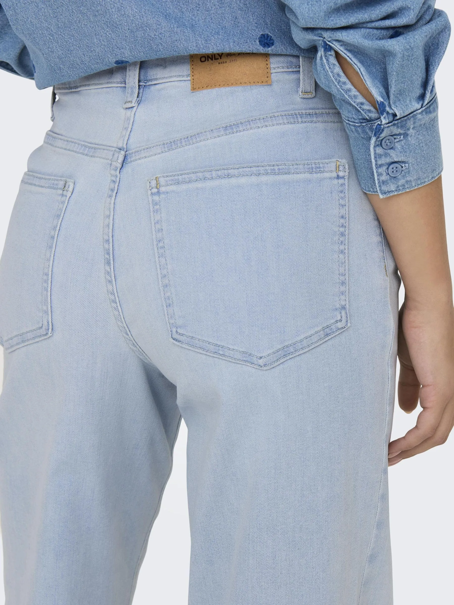 ONLY Onlmadison Blush HW Wide DNM Cro495 Noos, Denim Sbiancato Blu Chiaro, (S) W x 30L - immagine 7