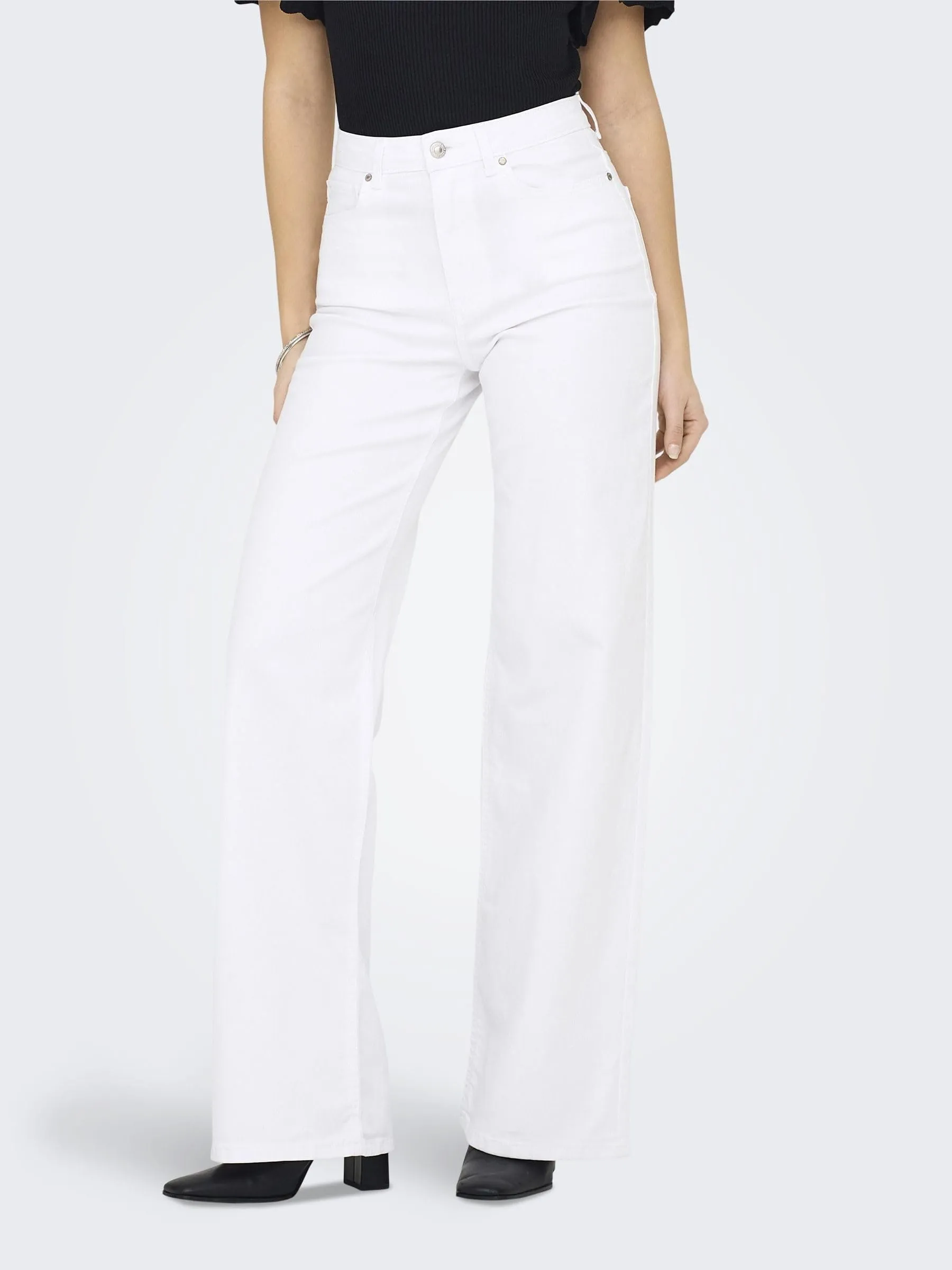 ONLY Madison Blush Wide Denim Crop Noos, Bianco, XS x 30L - immagine 2