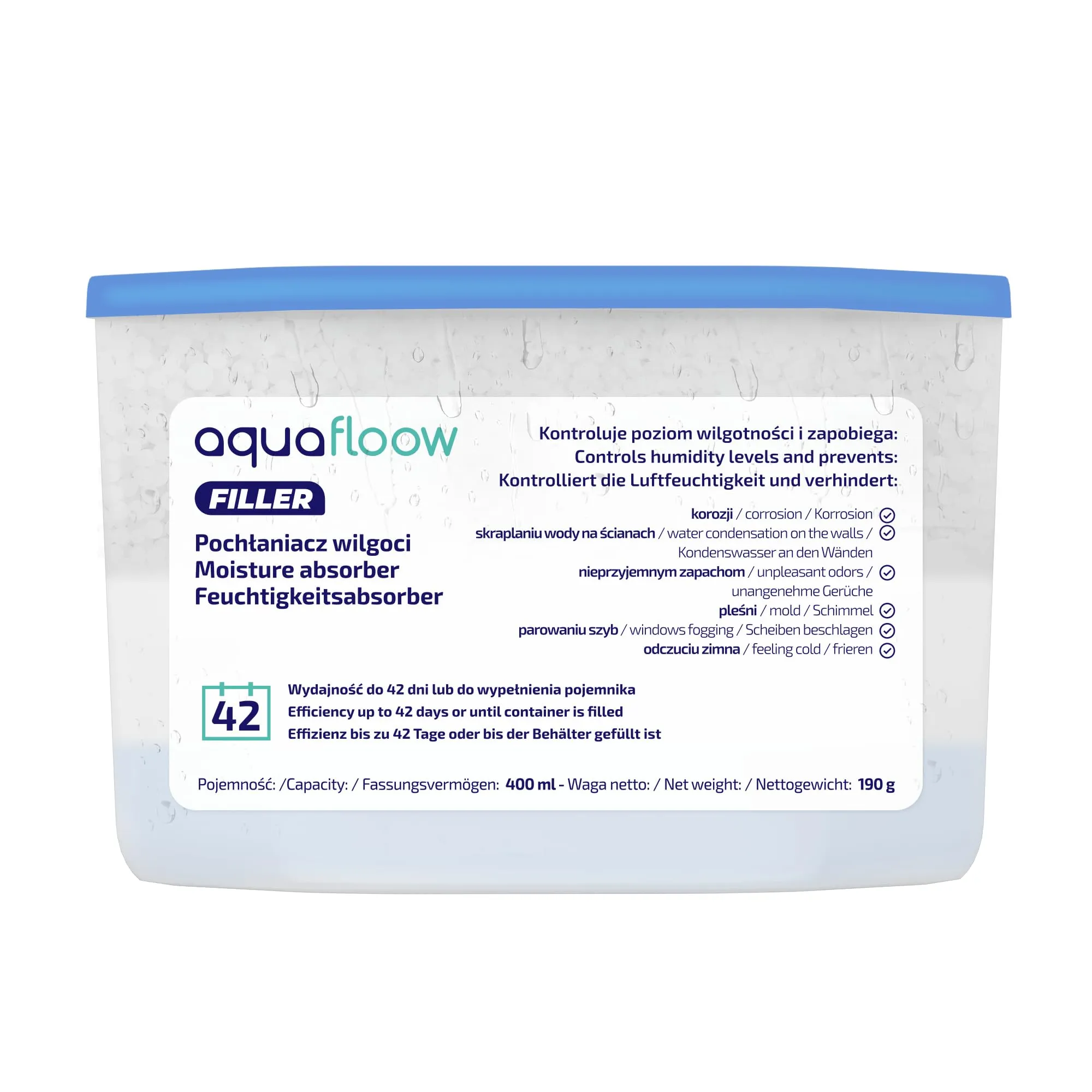 Aquafloow Assorbitore di Umidità 400 ml, 3 Pezzi - immagine 3