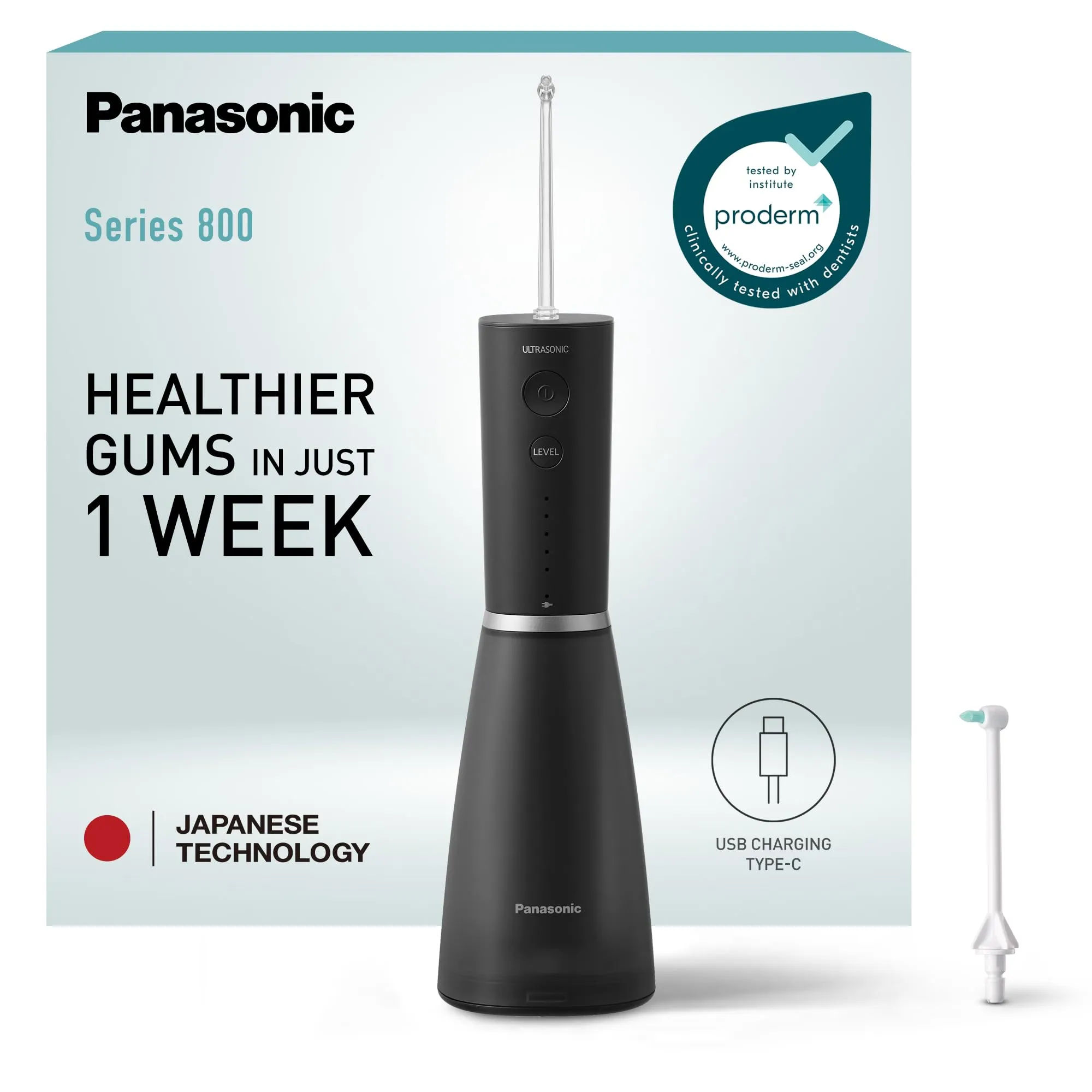 Panasonic Serie 800 Irrigatore Orale a Ultrasuoni EW-DJ86-K503, 200ml, Nero - immagine 1