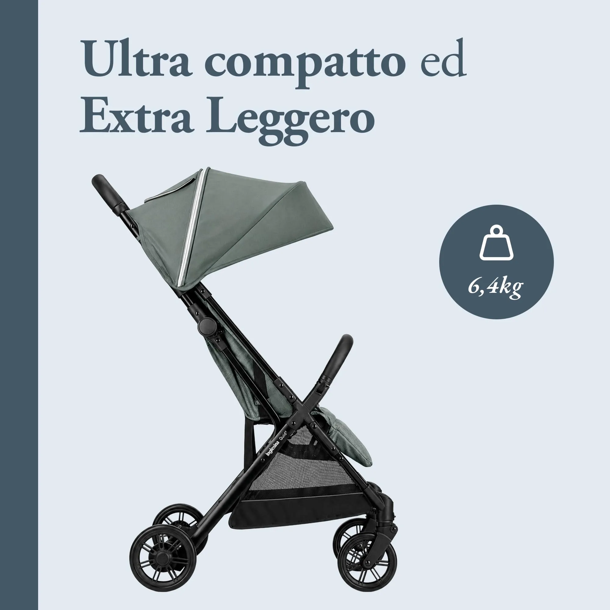 Inglesina Quid 2 Passeggino leggero, Elephant Grey - immagine 3