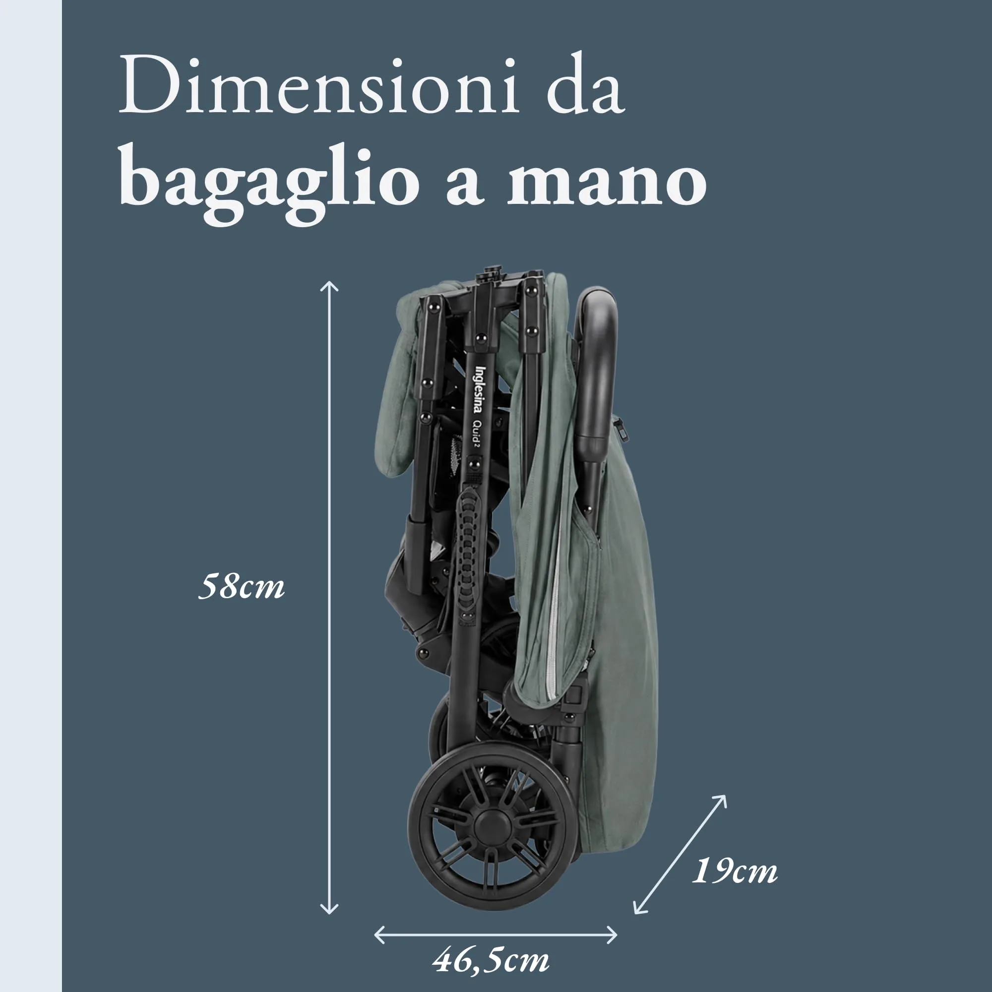 Inglesina Quid 2 Passeggino leggero, Elephant Grey - immagine 4