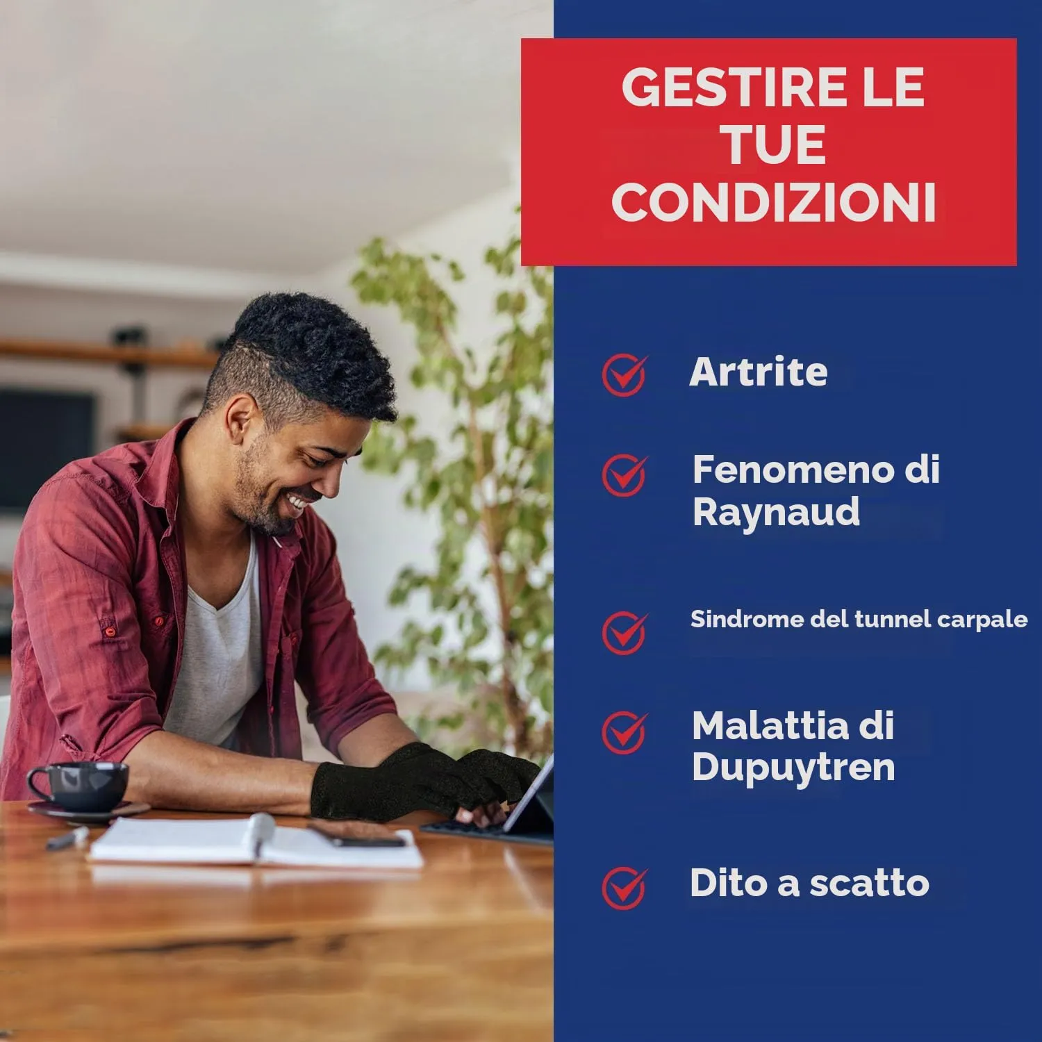 Dr. Arthritis Guanti a Compressione per Artrosi e Tunnel Carpale, in Cotone, Senza Dita, Nero, Taglia S (1 Paio) - immagine 6