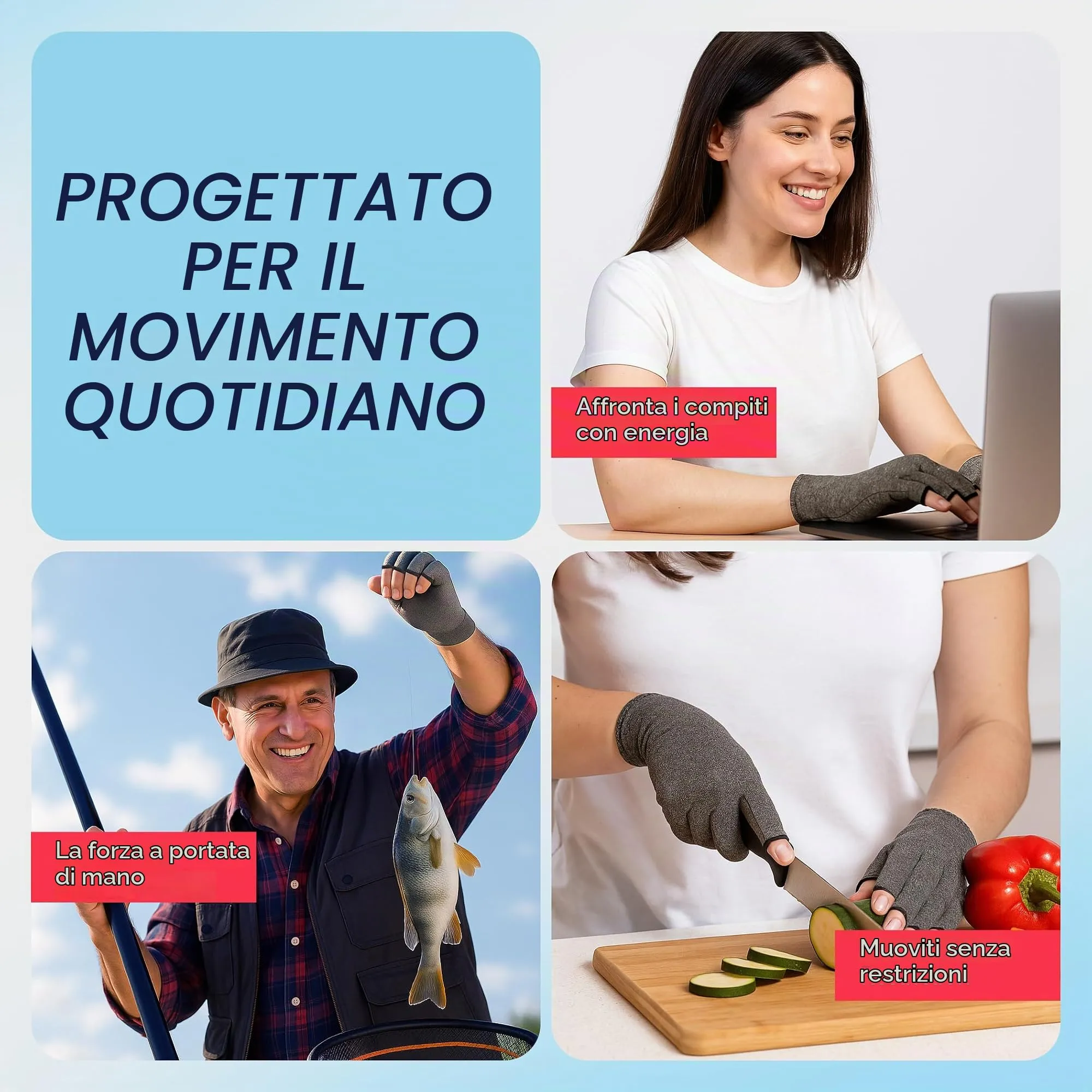 Dr. Arthritis Guanti a Compressione per Artrosi e Tunnel Carpale, in Cotone, Senza Dita, Nero, Taglia S (1 Paio) - immagine 9