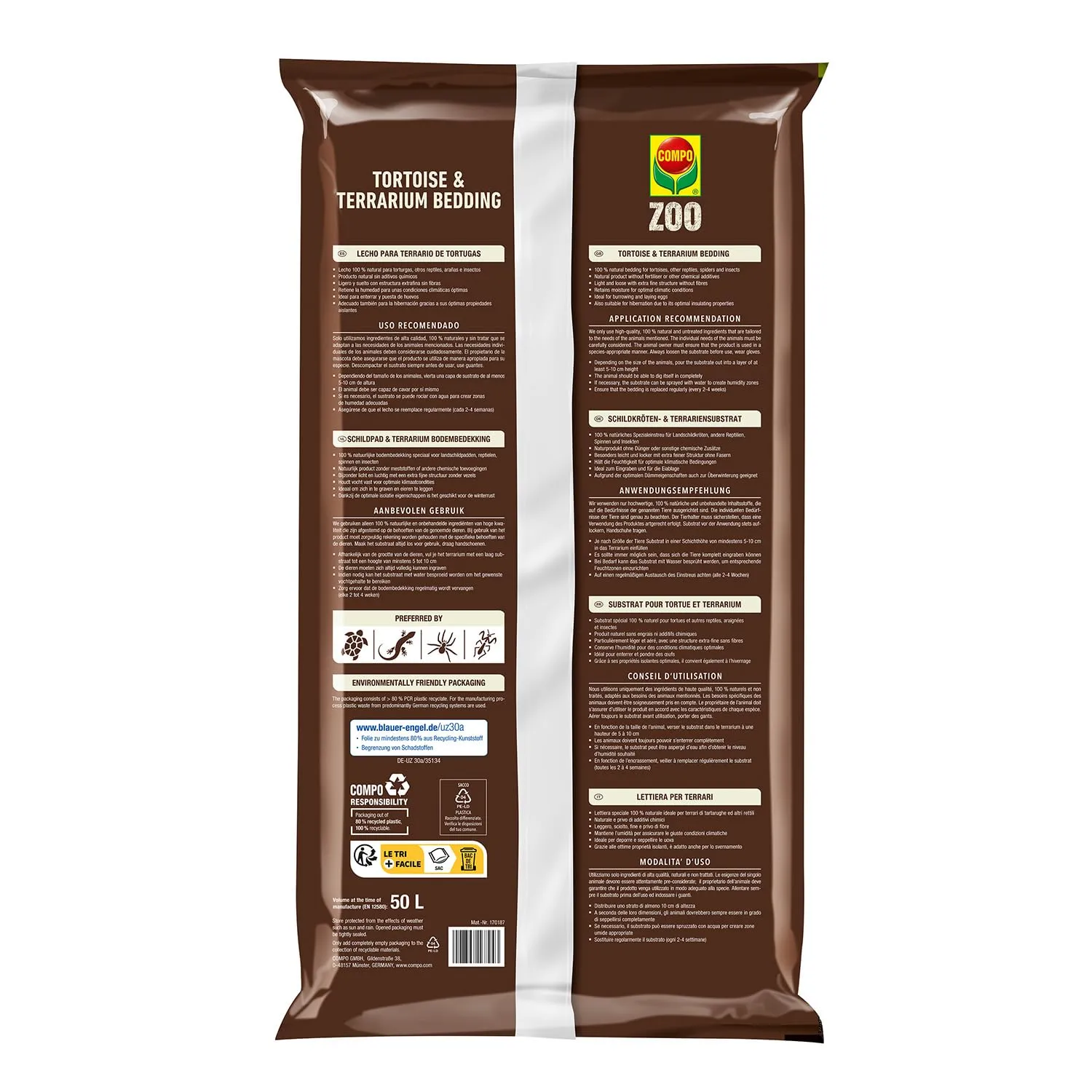 Compo Zoo Lettiera per Tartarughe e Terrari, 10L - immagine 2