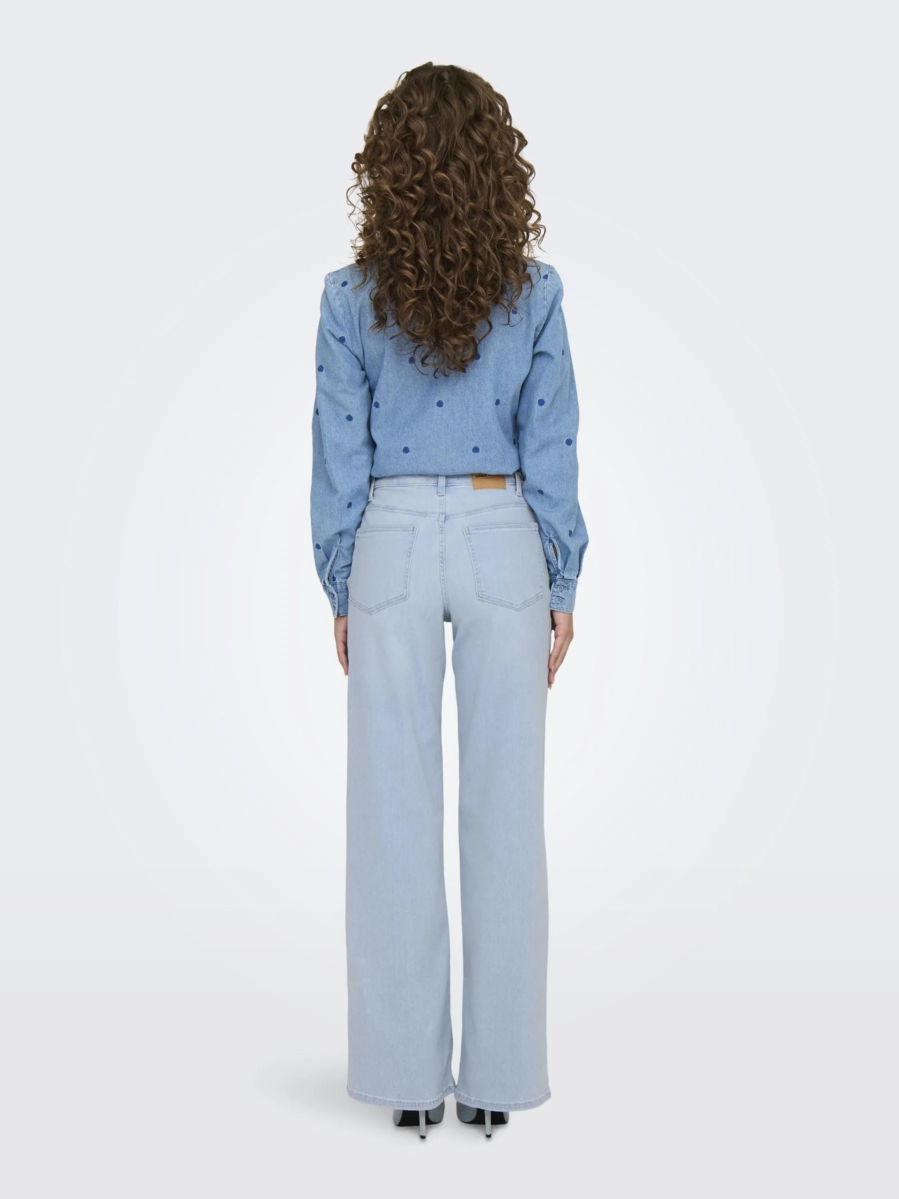ONLY Blush HW Wide DNM Cro495 Noos, Denim Sbiancato Blu Chiaro, (XL) W x 34L - immagine 5