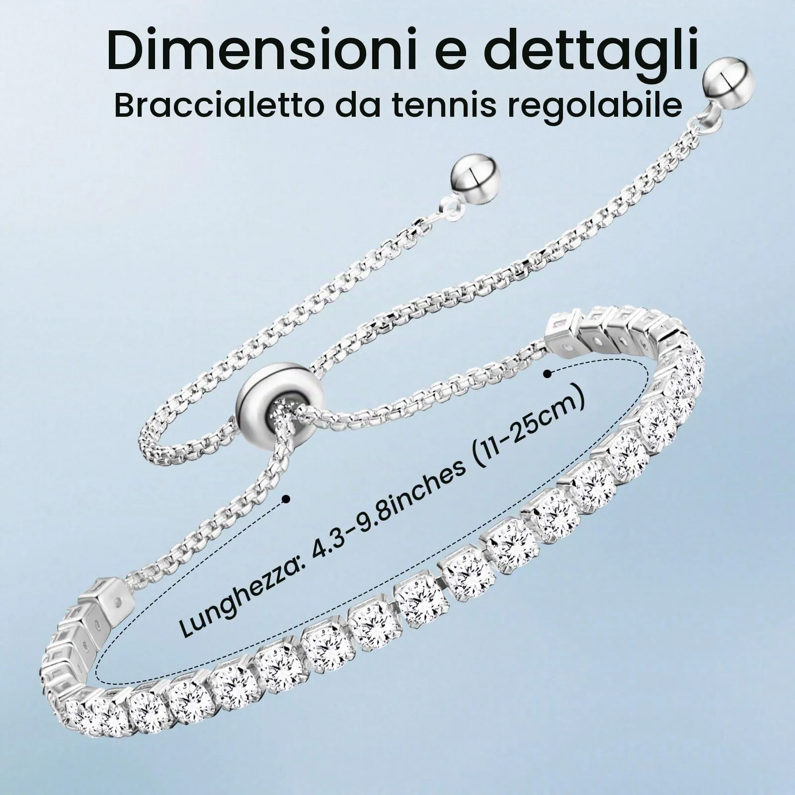 Esmoly Bracciale Tennis Donna in Argento con Zirconi 5A e Pietre Natali, Regolabile (10-ottobre) - immagine 5