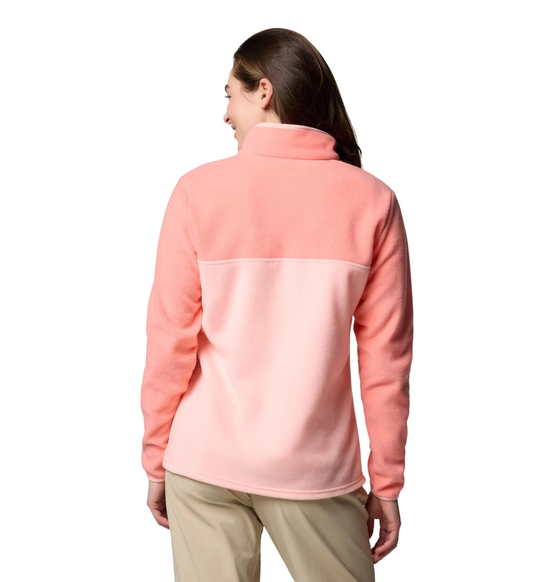 Columbia Benton Springs 1/2 Snap Pullover II Women's Fleece, Pink Sand/Alpenglow, S - immagine 2