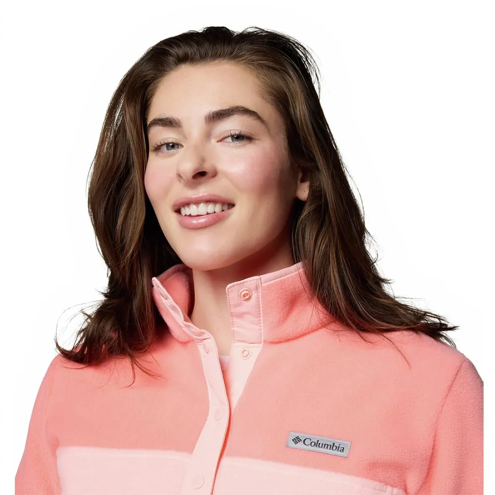 Columbia Benton Springs 1/2 Snap Pullover II Women's Fleece, Pink Sand/Alpenglow, XS - immagine 3