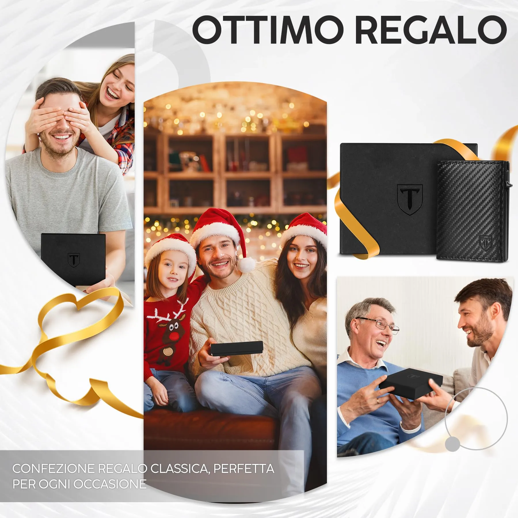 TENBST Portafoglio Uomo Slim in Pelle Fibra di Carbonio con Protezione RFID e Funzione Pop-up, Nero - immagine 7