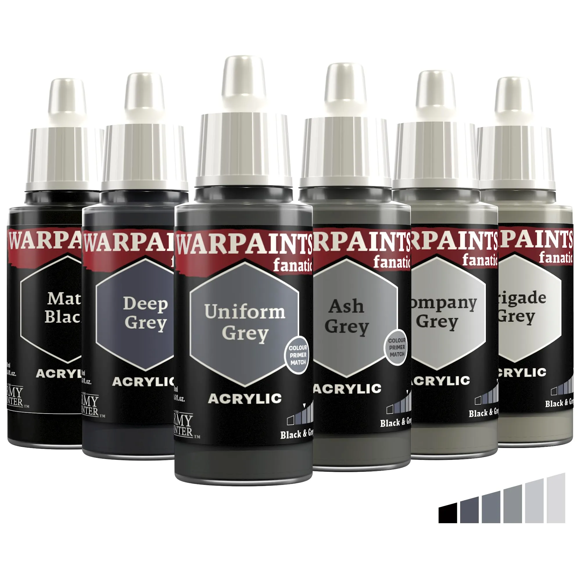 The Army Painter Warpaints Fanatic Flexible Triad: Black & Greys 6x18ml - immagine 1