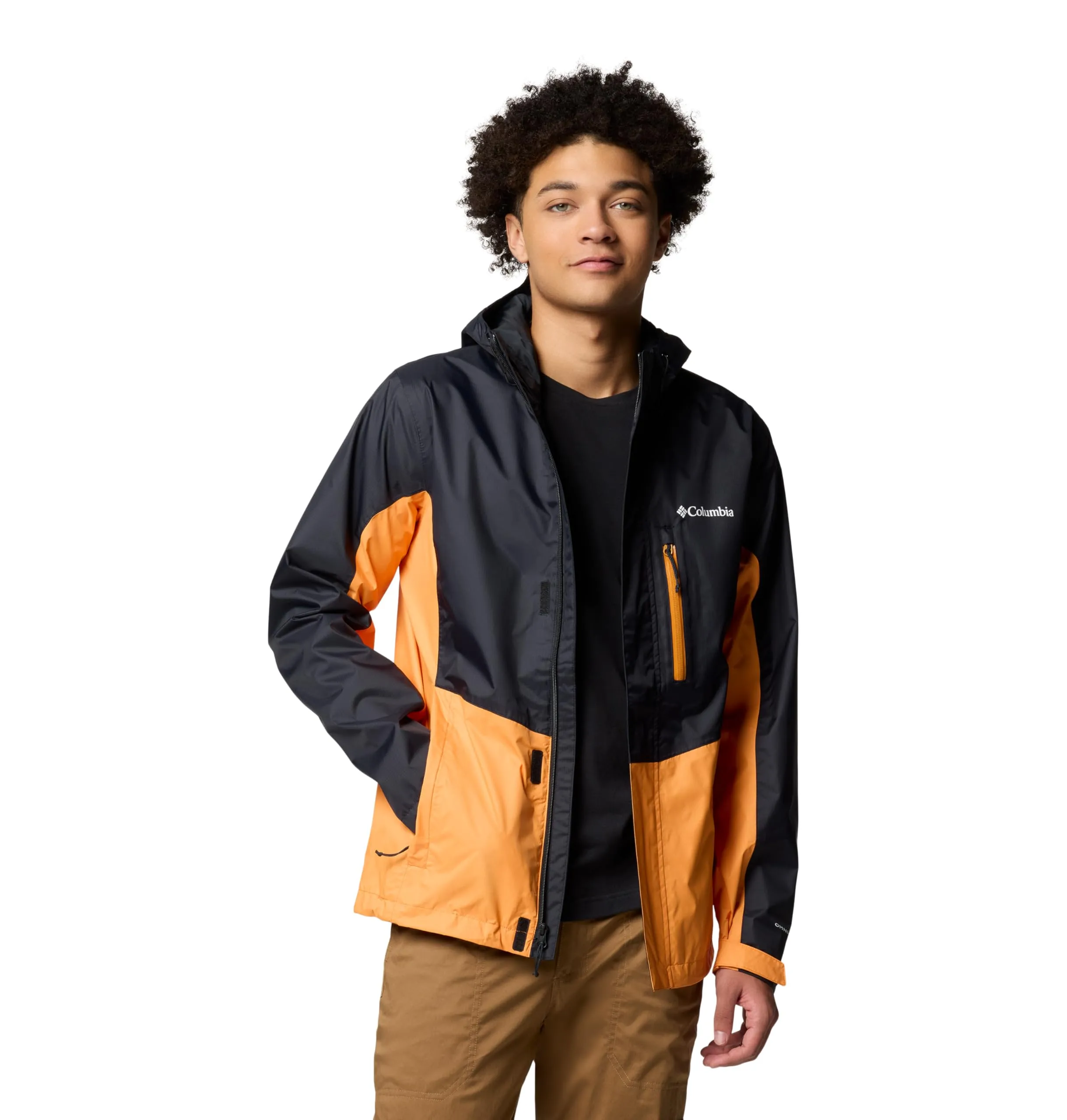 Columbia Pouring Adventure 3 Jacket, Men's Waterproof Rain Jacket, Nero/Koi, XL - immagine 4