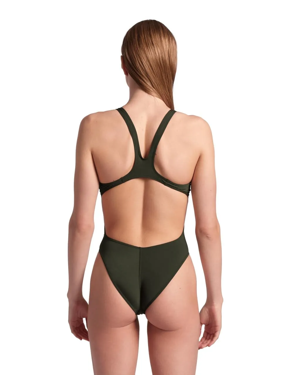 Arena Costume da Bagno da Donna, Tinta Unita, Verde Scuro, 24 - immagine 2