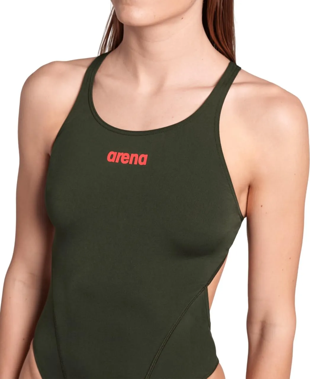 Arena Costume da Bagno da Donna Tinta Unita Verde Salvia Scuro, 50 - immagine 4
