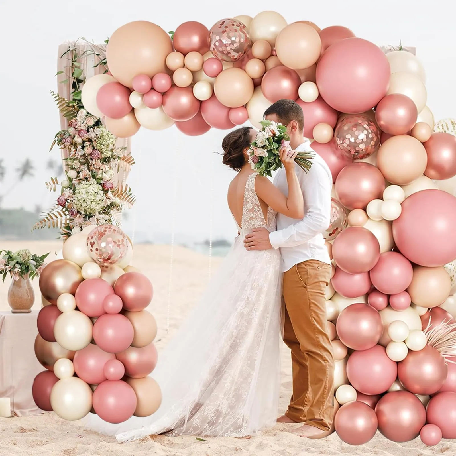 fairymaiden Kit Arco di Palloncini Rosa Gold, 105 Pezzi per Compleanno, Baby Shower e Matrimonio - immagine 5