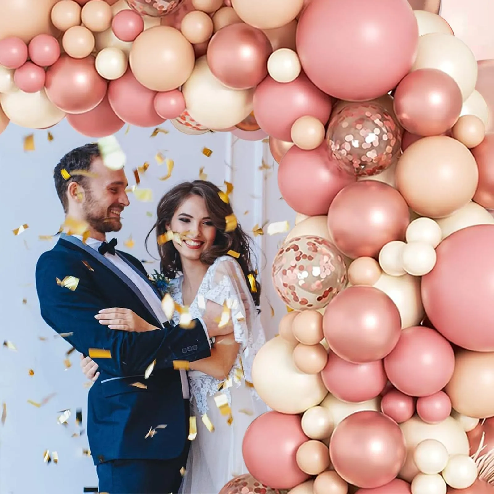 fairymaiden Kit Arco di Palloncini Rosa Gold, 105 Pezzi per Compleanno, Baby Shower e Matrimonio - immagine 6