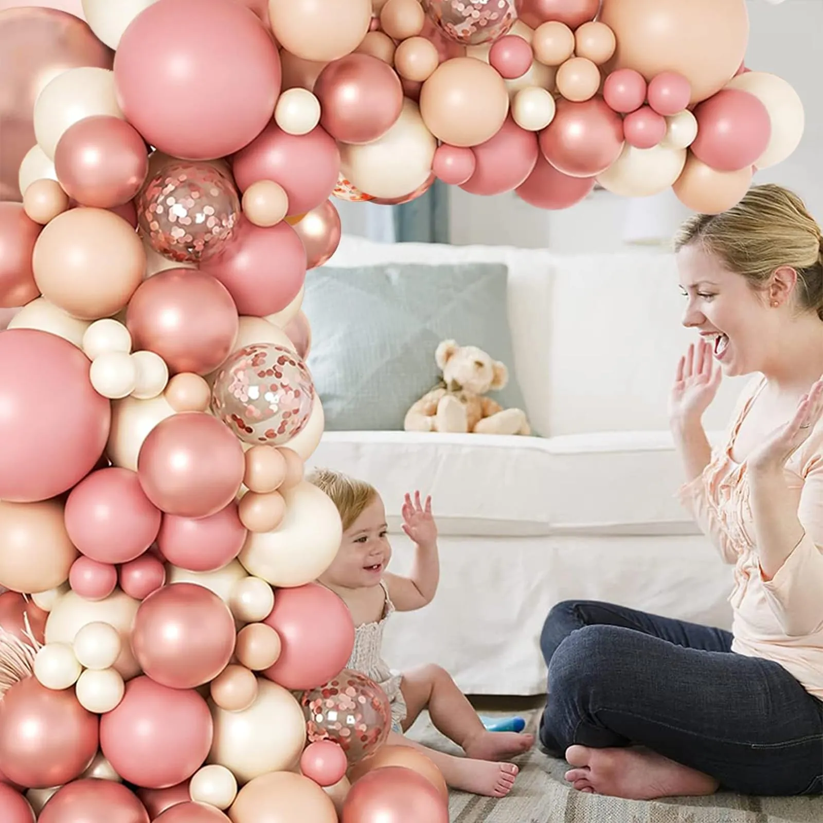 fairymaiden Kit Arco di Palloncini Rosa Gold, 105 Pezzi per Compleanno, Baby Shower e Matrimonio - immagine 9
