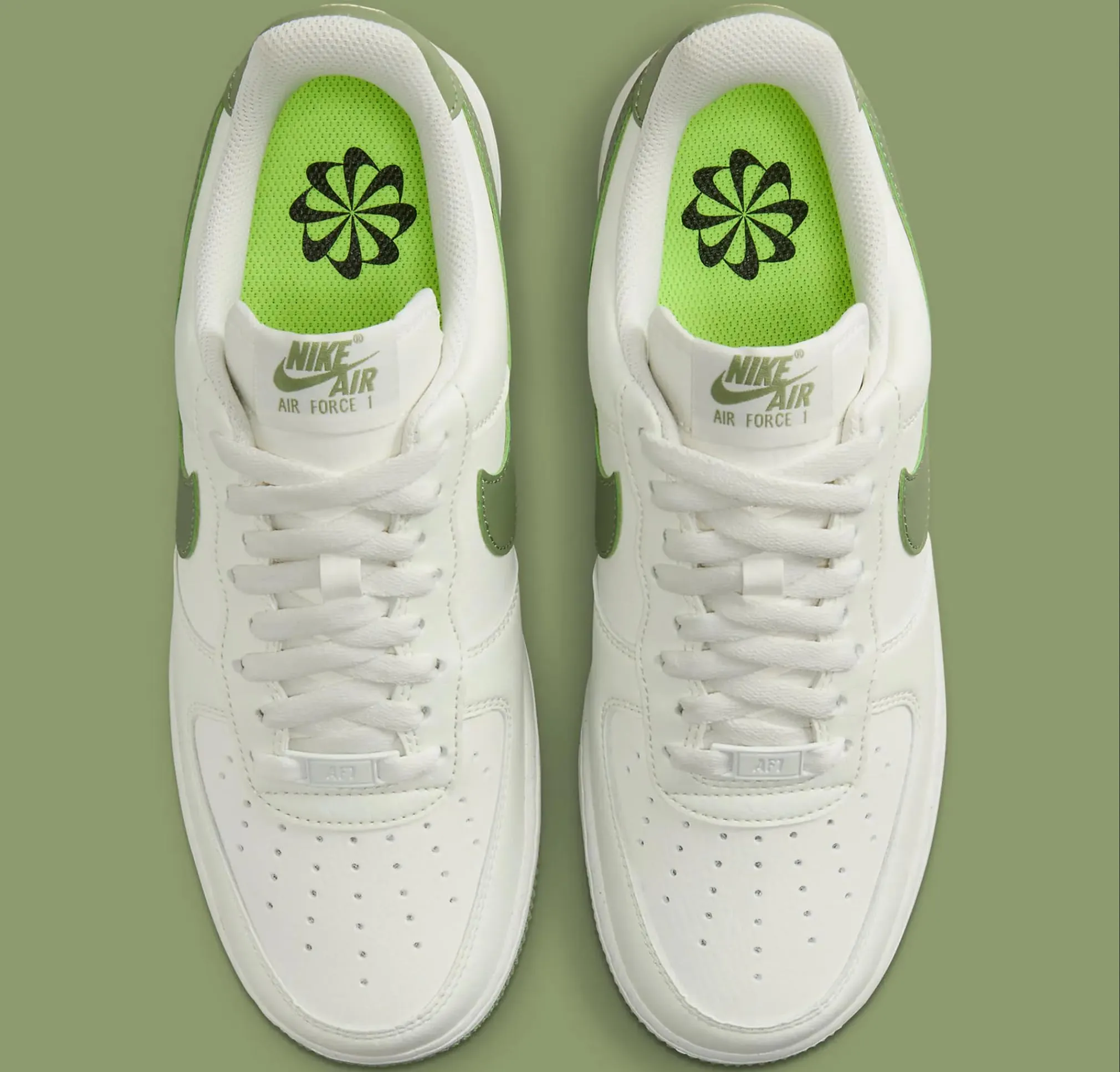Nike Air Force 1 '07 Women's Shoes, 36.5 EU, Sail/Oil Green/Volt - immagine 6