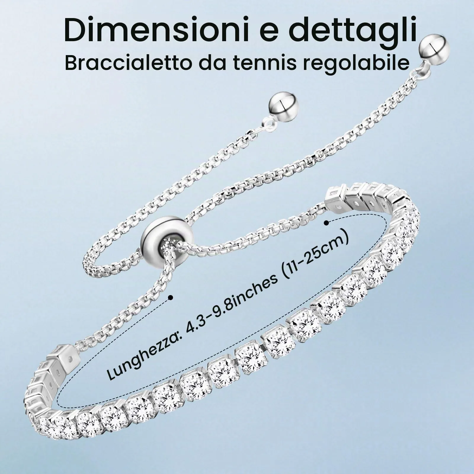 Esmoly Bracciale Tennis Donna in Argento con Pietre Natali e Zirconi 5A, Regolabile (06-Giugno) - immagine 5