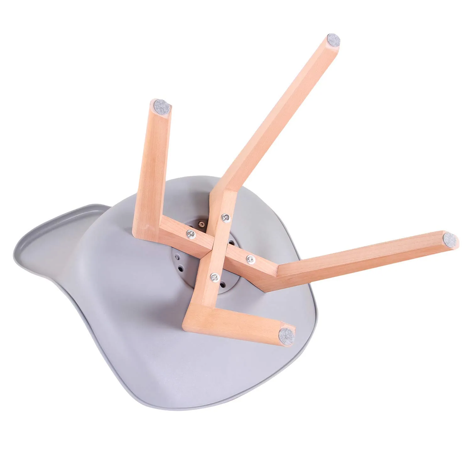 DEYARNA HOME Set di 8 Sedie da Pranzo Moderne Imbottite Scandinave con Gambe in Legno di Faggio, Grigio - immagine 7