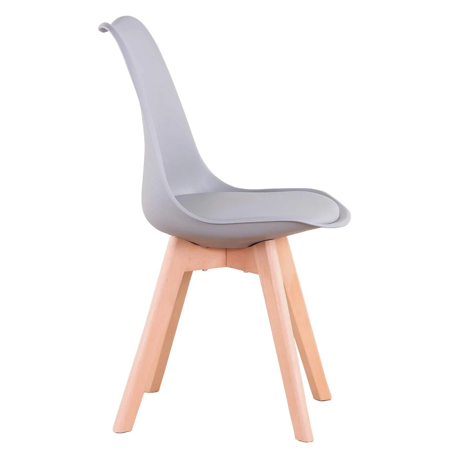 DEYARNA HOME Set di 8 Sedie da Pranzo Moderne Imbottite Scandinave con Gambe in Legno di Faggio, Grigio - immagine 8