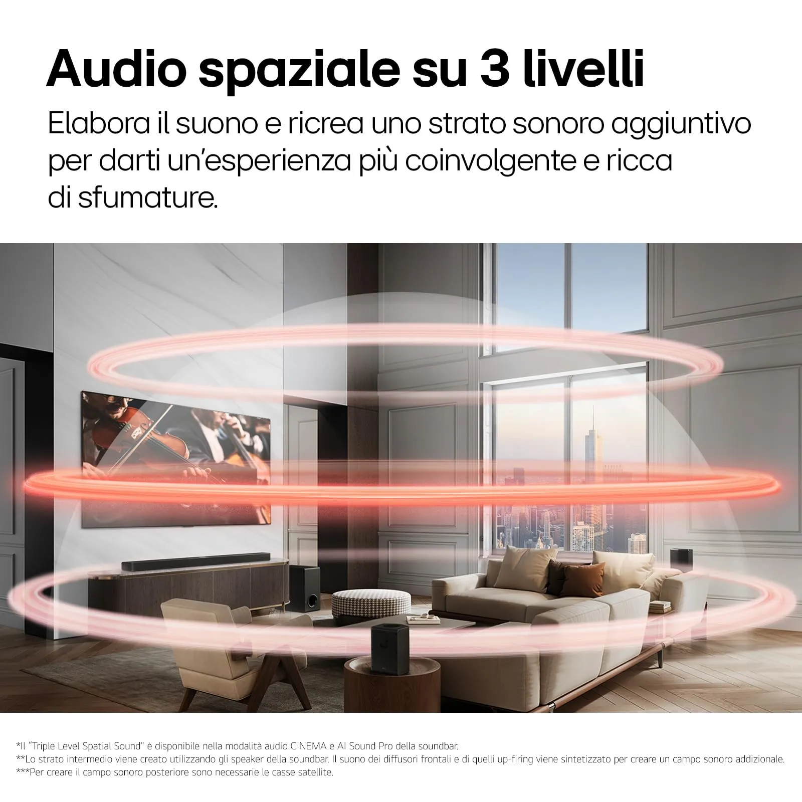 LG S70TR Soundbar 5.1.1 Canali con Subwoofer Wireless e Casse Posteriori, Dolby Atmos, DTS:X, HDMI Passthrough 4K 120Hz, AI Sound Pro - immagine 4