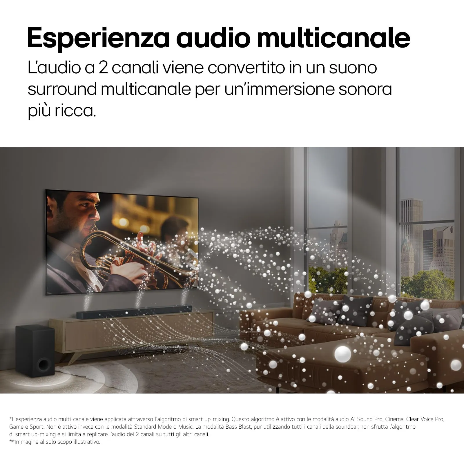 LG S70TR Soundbar 5.1.1 Canali con Subwoofer Wireless e Casse Posteriori, Dolby Atmos, DTS:X, HDMI Passthrough 4K 120Hz, AI Sound Pro - immagine 7