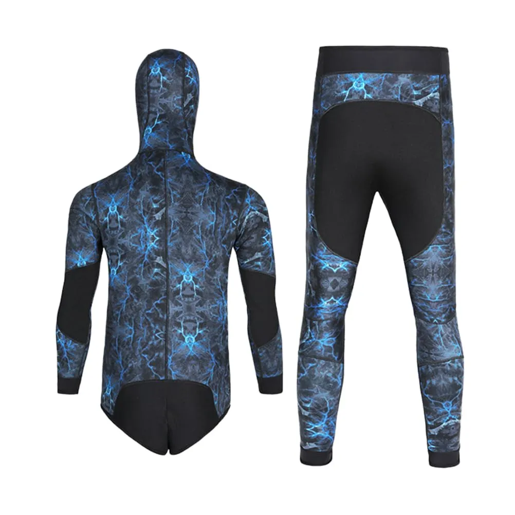 GUOCU Muta da Uomo in Neoprene 3mm con Cappuccio Integrato, Mimetica, Giacca e Pantaloni, Taglia S - immagine 2