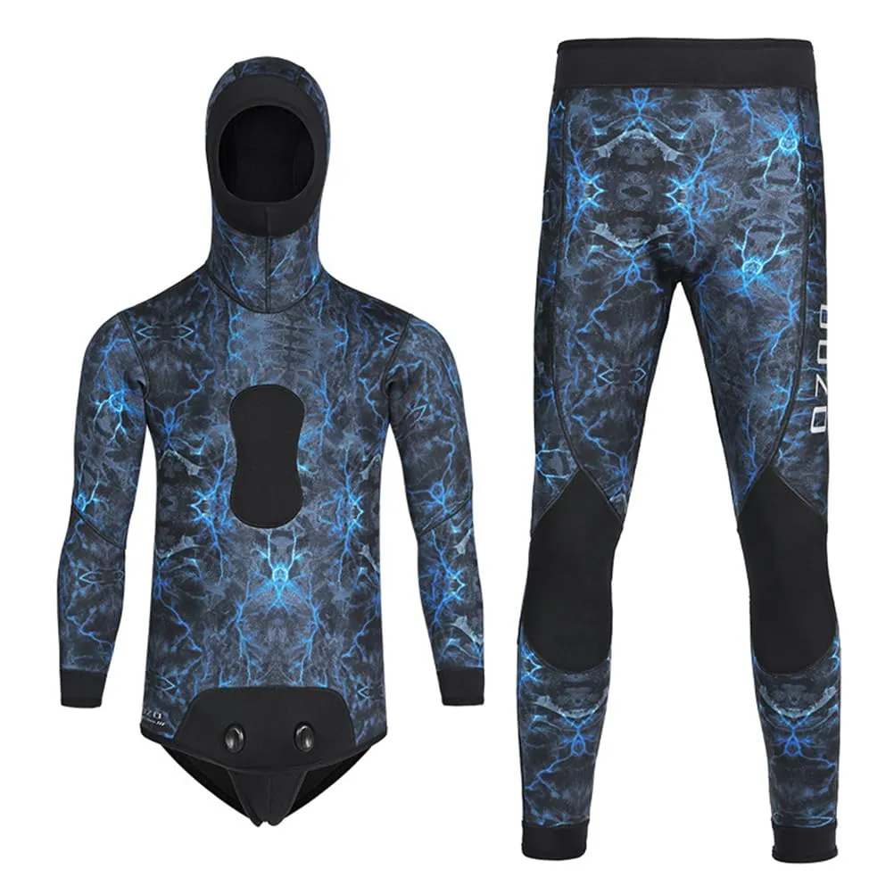 GUOCU Muta da Uomo in Neoprene 3mm con Cappuccio Integrato, 2 Pezzi (Giacca e Pantalone), Mimetica, XXL - immagine 1