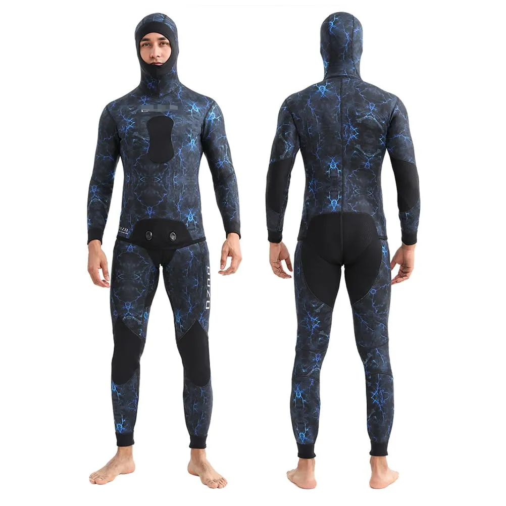 GUOCU Muta da Uomo in Neoprene 3mm Mimetica con Cappuccio Integrato, Giacca e Pantalone 3XL - immagine 3