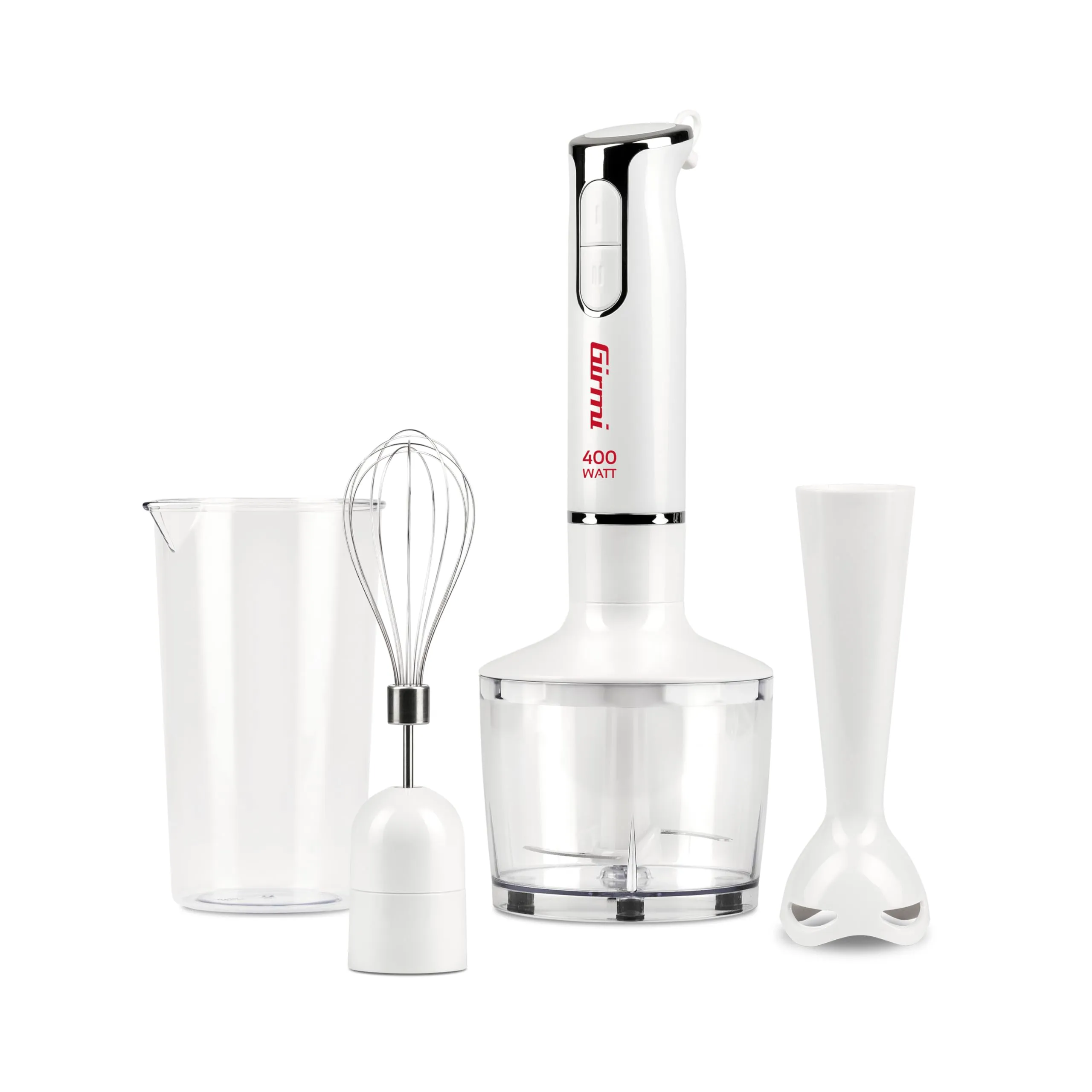 Girmi MX17 Frullatore a Immersione Kit 3 in 1, Bianco-Grigio - immagine 1