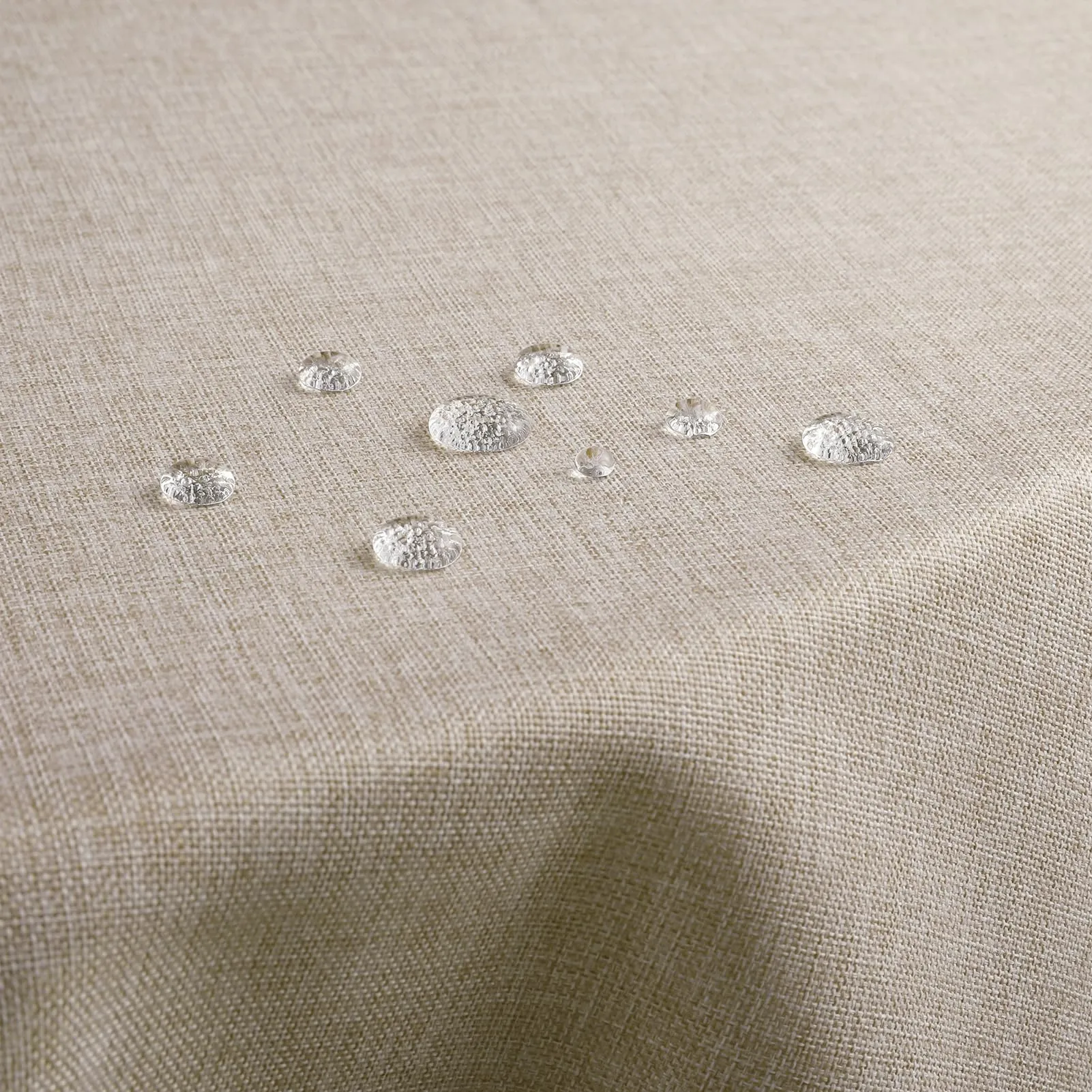 Softalker Tovaglia Rotonda Antimacchia e Idrorepellente in Finto Lino, 120 cm, Beige - immagine 1
