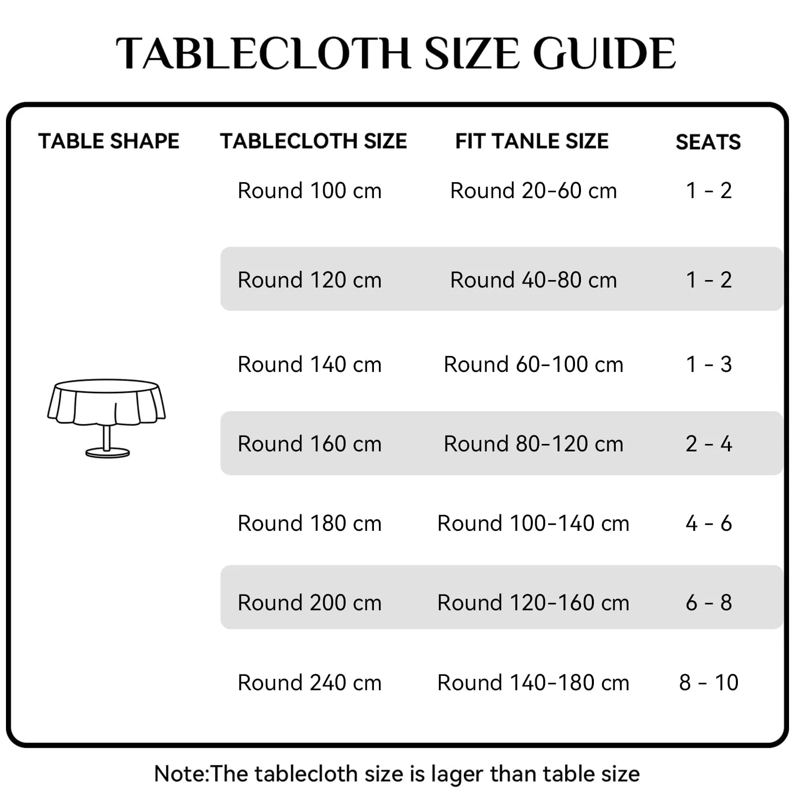 Softalker Tovaglia Rotonda in Finto Lino Beige, Antimacchia e Idrorepellente, 140 cm - immagine 7