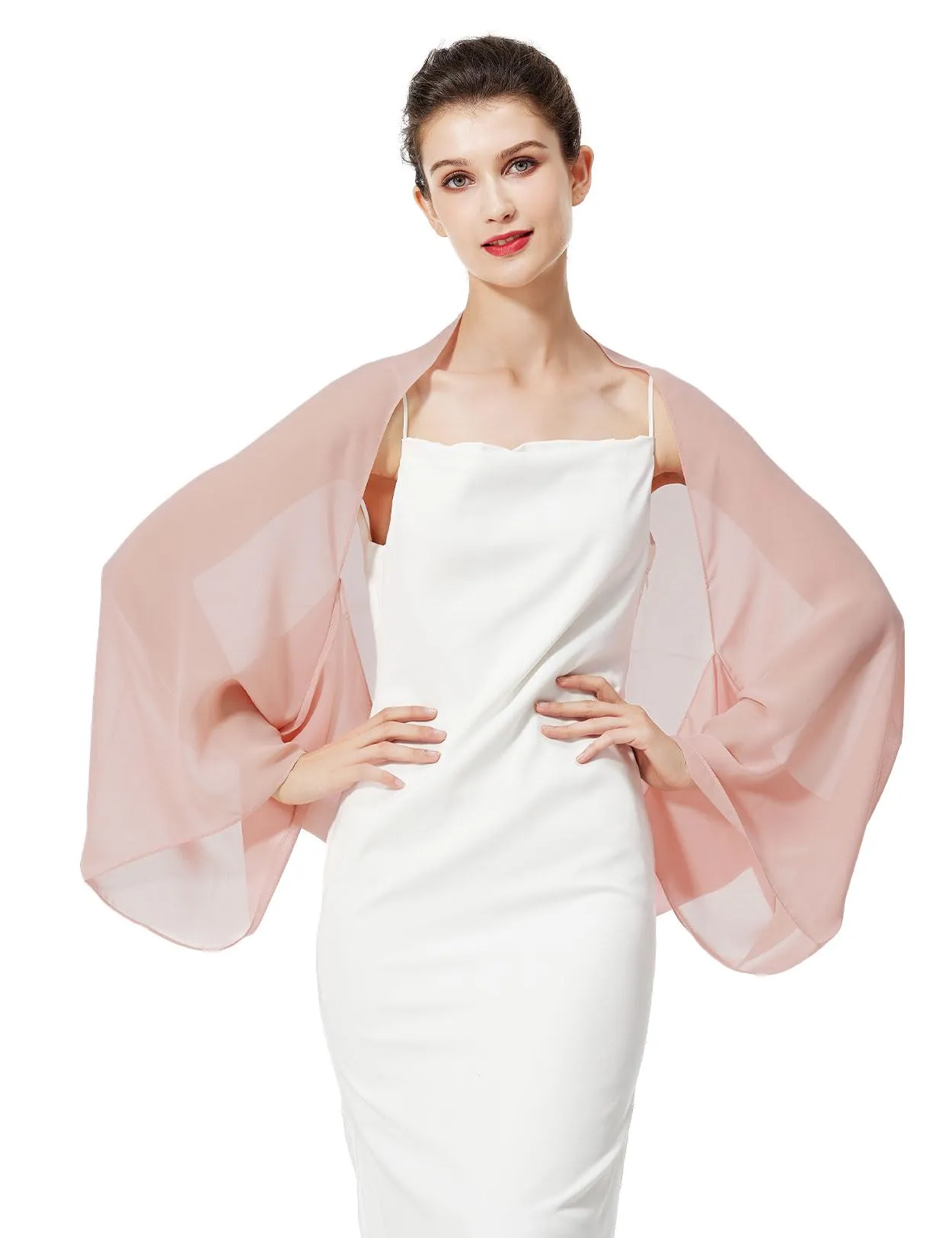 BEAUTELICATE Scialle Coprispalle in Chiffon per Donna, Stola Cape Estivo per Matrimonio e Cerimonia - immagine 1