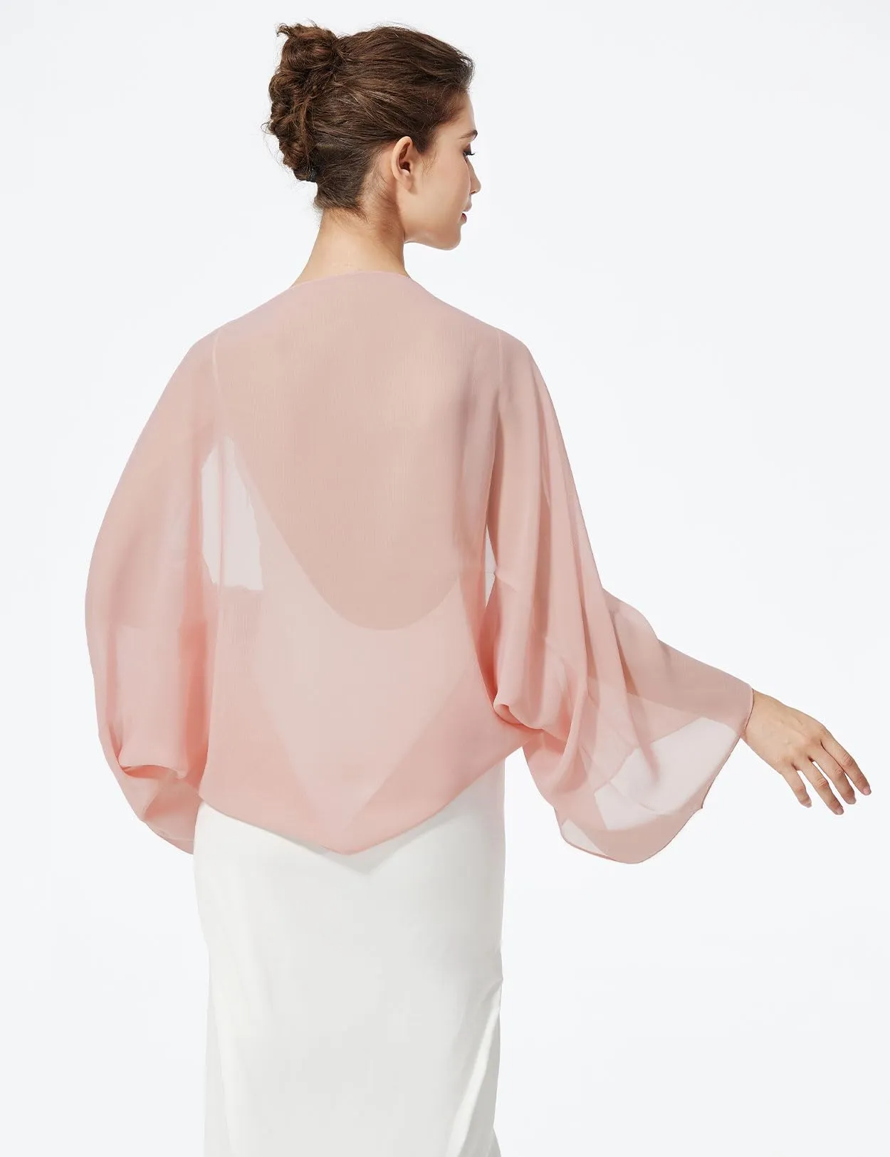 BEAUTELICATE Scialle Coprispalle in Chiffon per Donna, Stola Cape Estivo per Matrimonio e Cerimonia - immagine 2