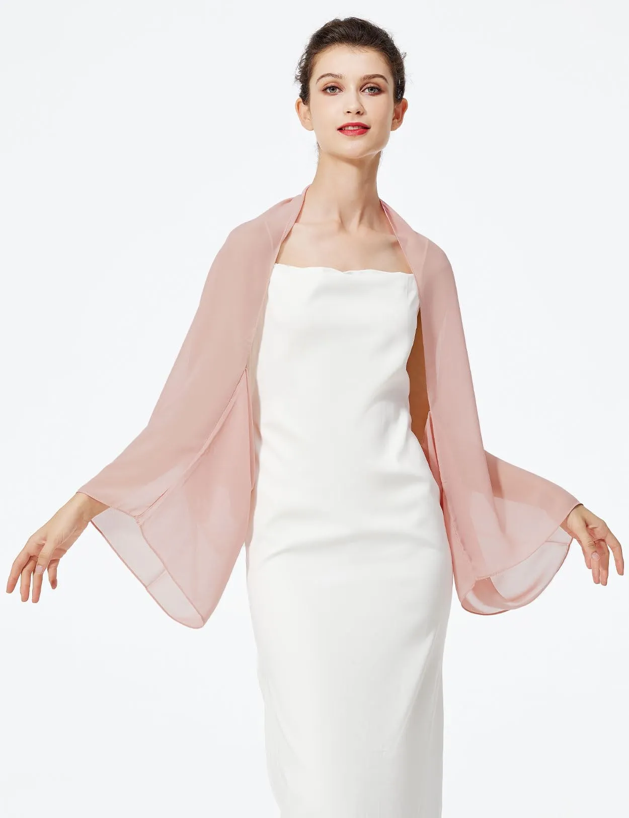 BEAUTELICATE Scialle Coprispalle in Chiffon per Donna, Stola Cape Estivo per Matrimonio e Cerimonia - immagine 3