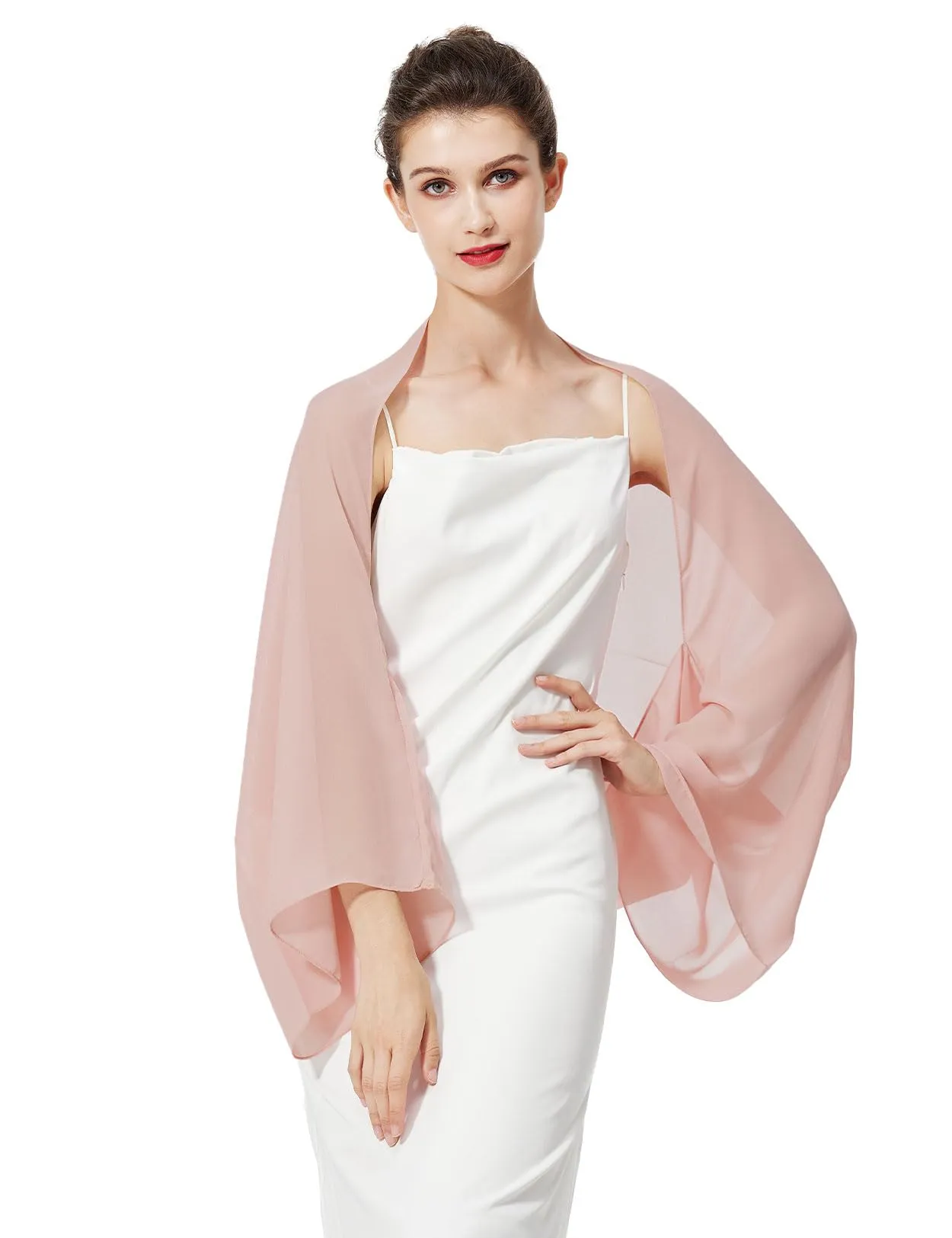 BEAUTELICATE Scialle Coprispalle in Chiffon per Donna, Stola Cape Estivo per Matrimonio e Cerimonia - immagine 4