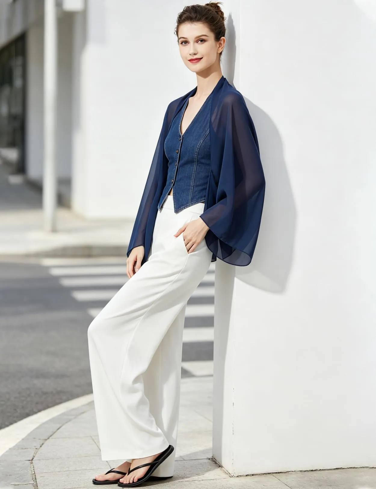 BEAUTELICATE Scialle Coprispalle Elegante in Chiffon per Donna - immagine 4