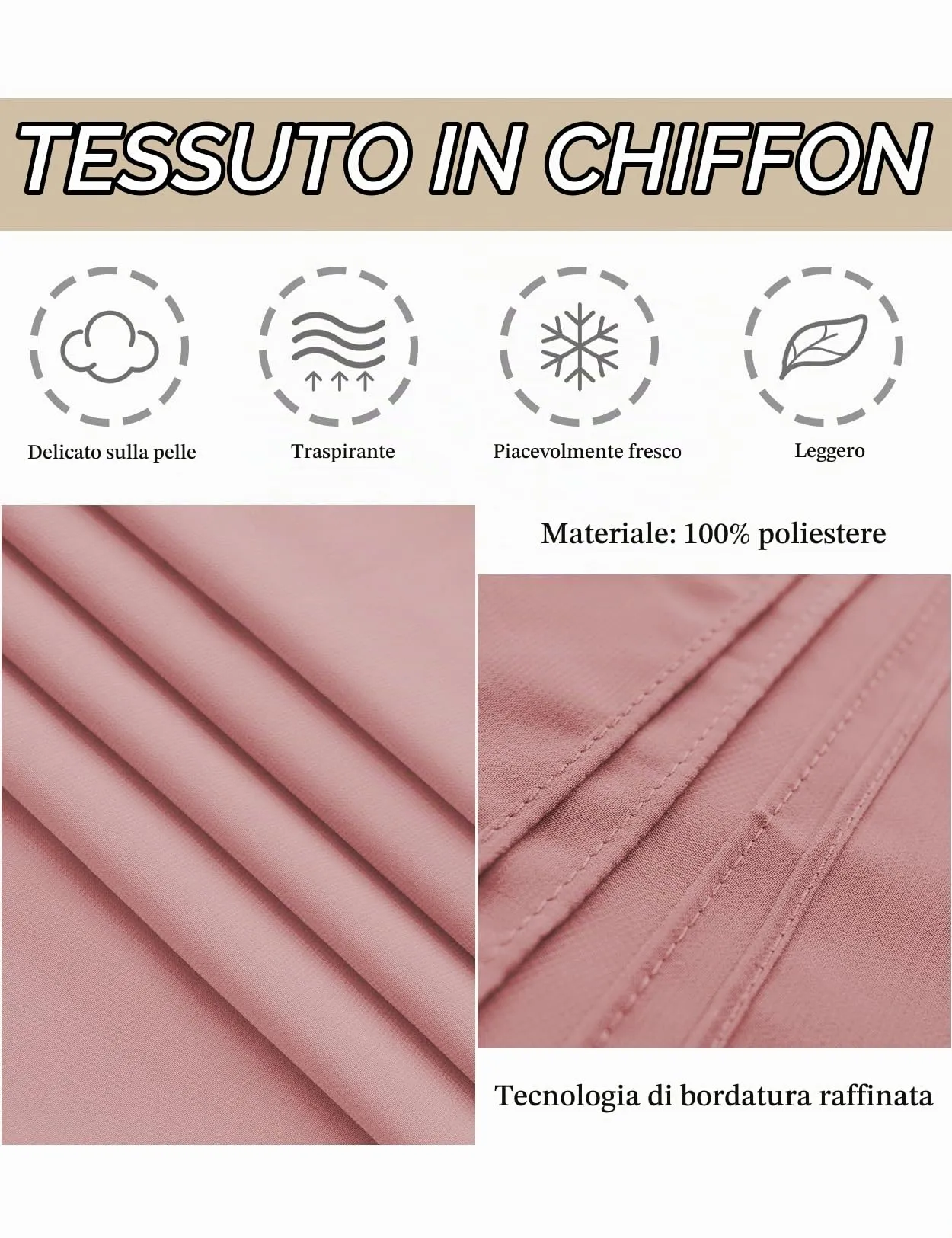 BEAUTELICATE Scialle Coprispalle in Chiffon per Donna - immagine 4