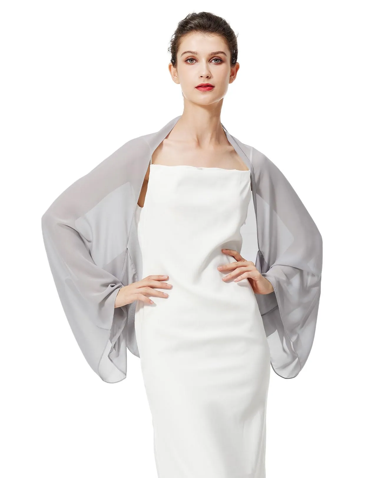 BEAUTELICATE Scialle Coprispalle Elegante Donna Stola in Chiffon per Matrimonio e Cerimonia - immagine 1