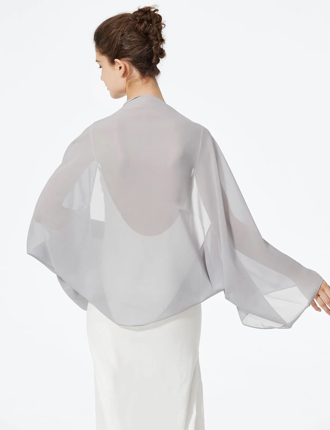 BEAUTELICATE Scialle Coprispalle Elegante Donna Stola in Chiffon per Matrimonio e Cerimonia - immagine 2