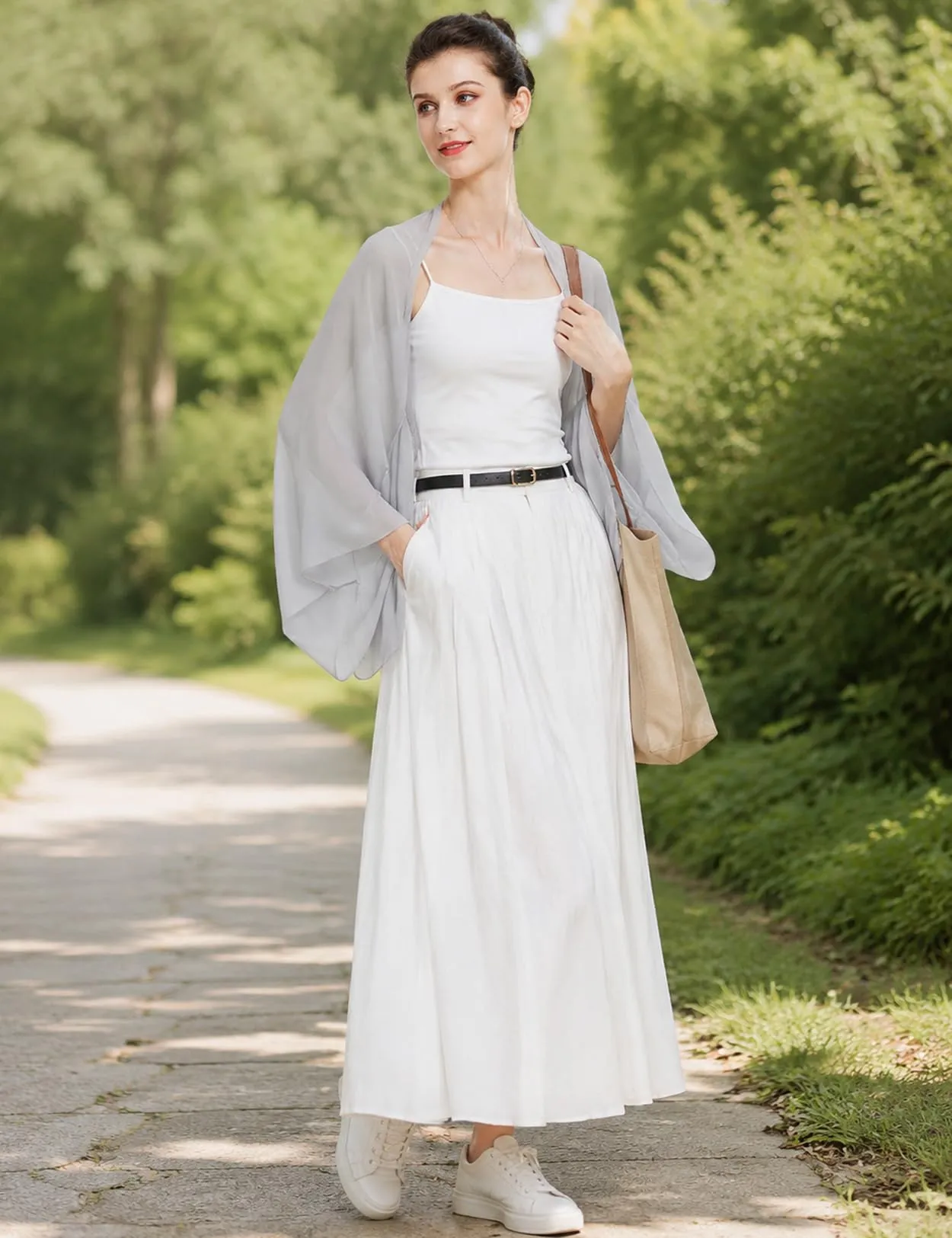 BEAUTELICATE Scialle Coprispalle Elegante Donna Stola in Chiffon per Matrimonio e Cerimonia - immagine 4