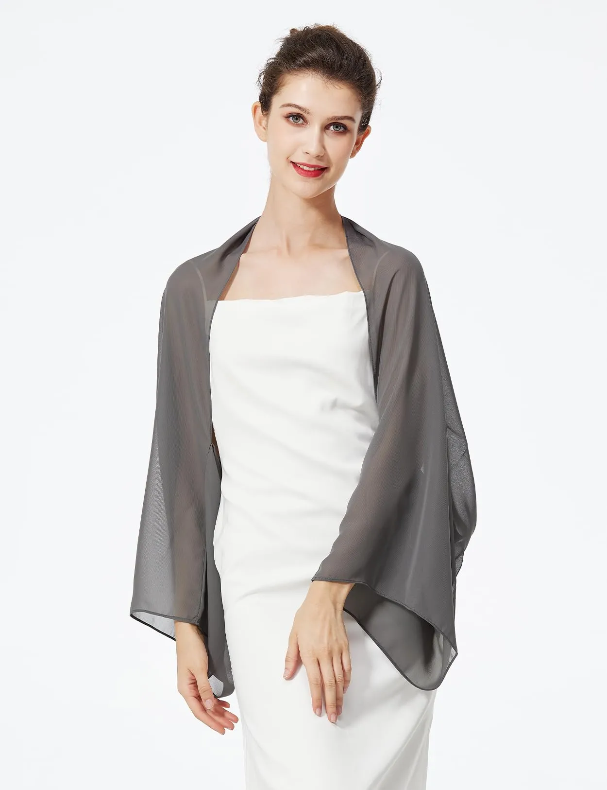 BEAUTELICATE Scialle Coprispalle Elegante Donna in Chiffon per Sposa e Cerimonia - immagine 2
