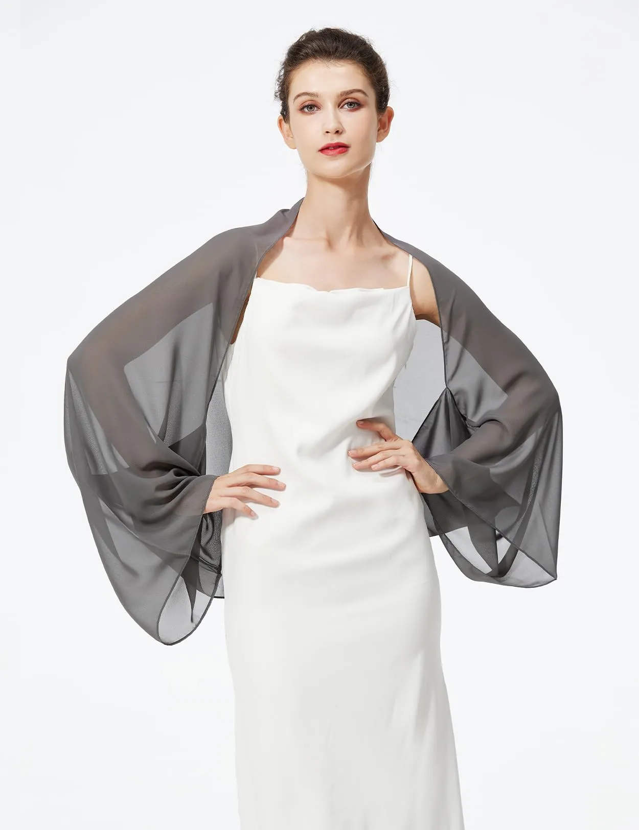 BEAUTELICATE Scialle Coprispalle Elegante Donna in Chiffon per Sposa e Cerimonia - immagine 4