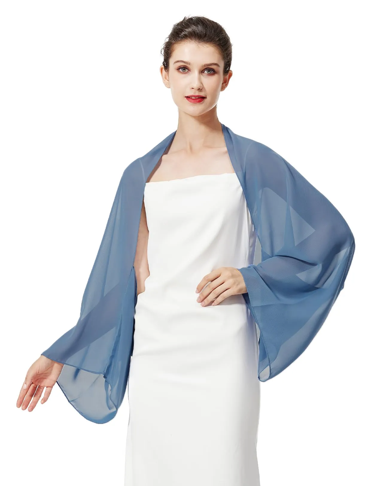 BEAUTELICATE Scialle Coprispalle Elegante Donna Stola Chiffon Cape Estivo per Abito Sposa Damigella Cerimonia Matrimonio Serata - immagine 1
